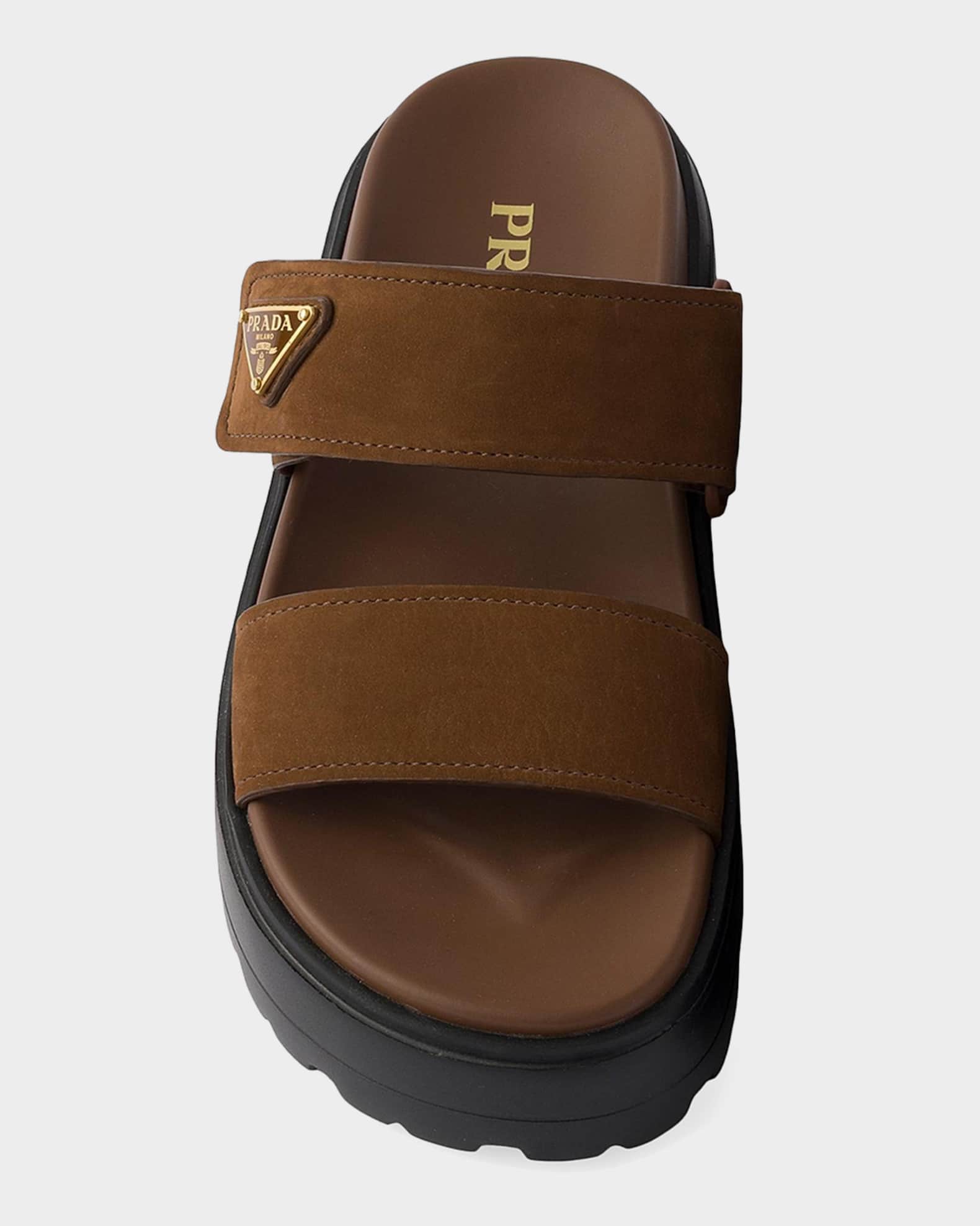 Prada Nubuck Slides | Neiman Marcus