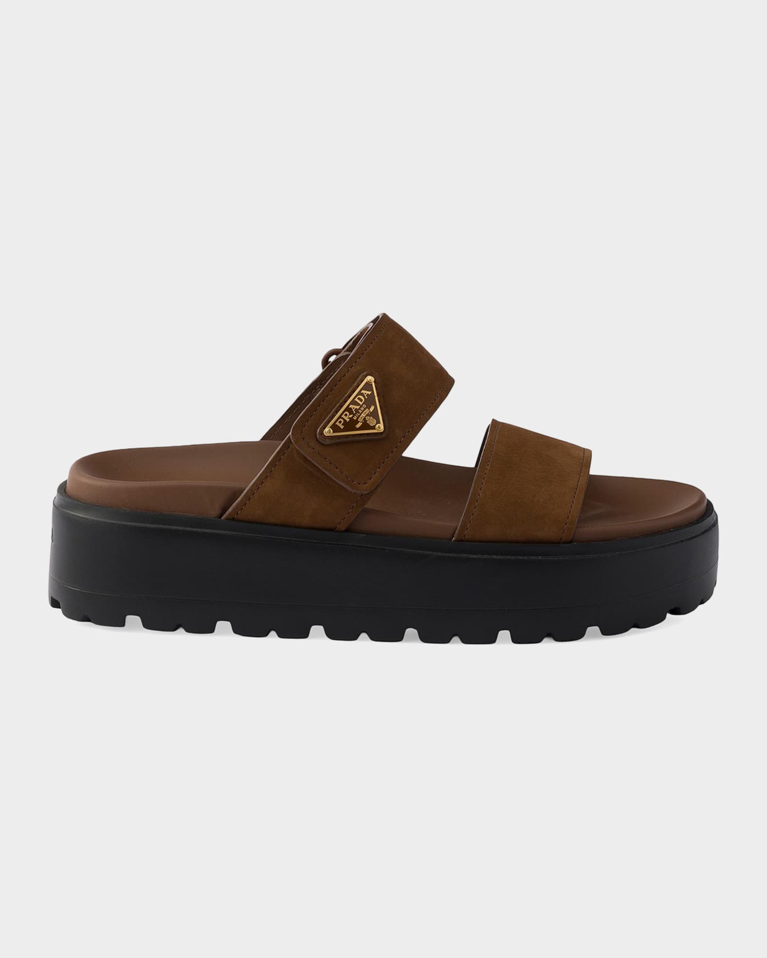 PRADAサンダル Prada Nubuck Slides | Neiman Marcus