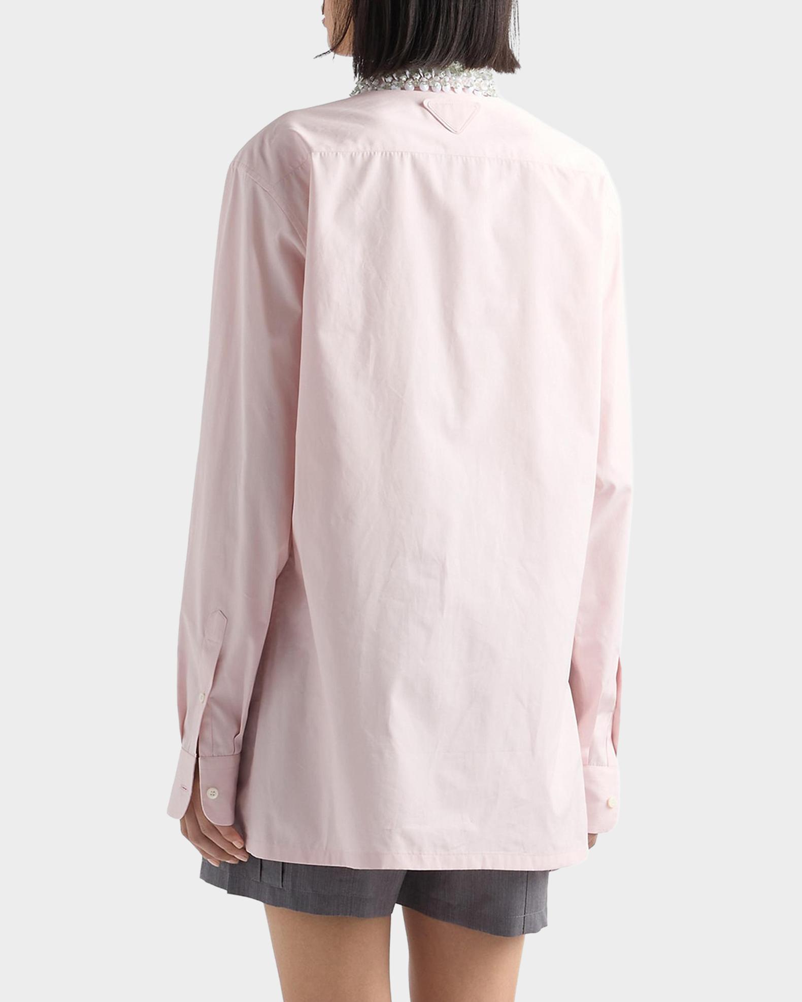 Prada Crystal-Embellished Cotton Poplin Shirt | Neiman Marcus
