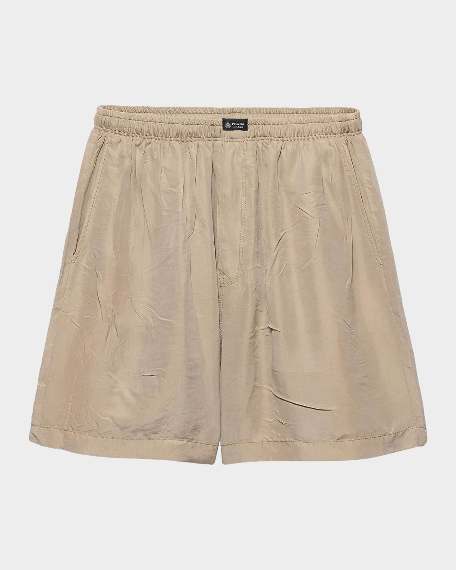 PRADA シルクバミューダショーツ ブラック L SPH376 Prada Men's Silk Bermuda Shorts | Neiman Marcus