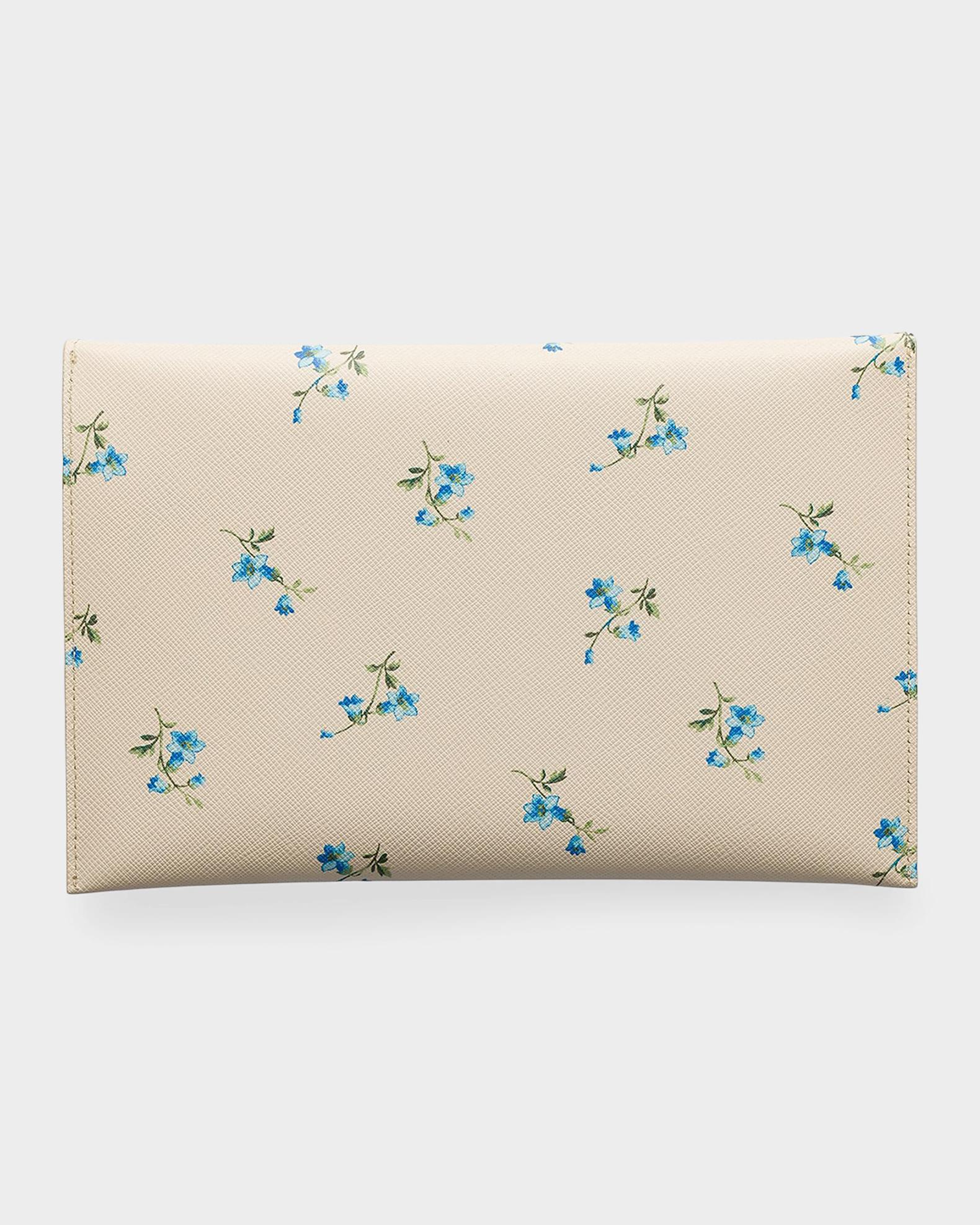 Prada Printed Saffiano Leather Envelope Clutch | Neiman Marcus