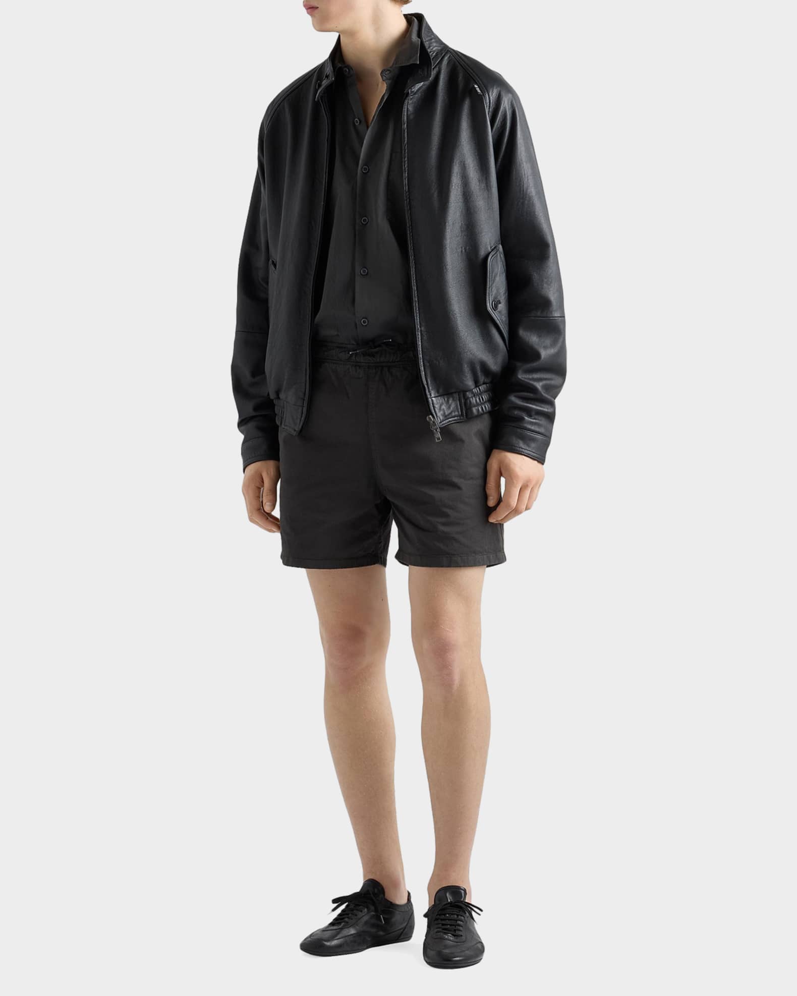 Prada Men's Cotton Twill Swim Trunks | Neiman Marcus