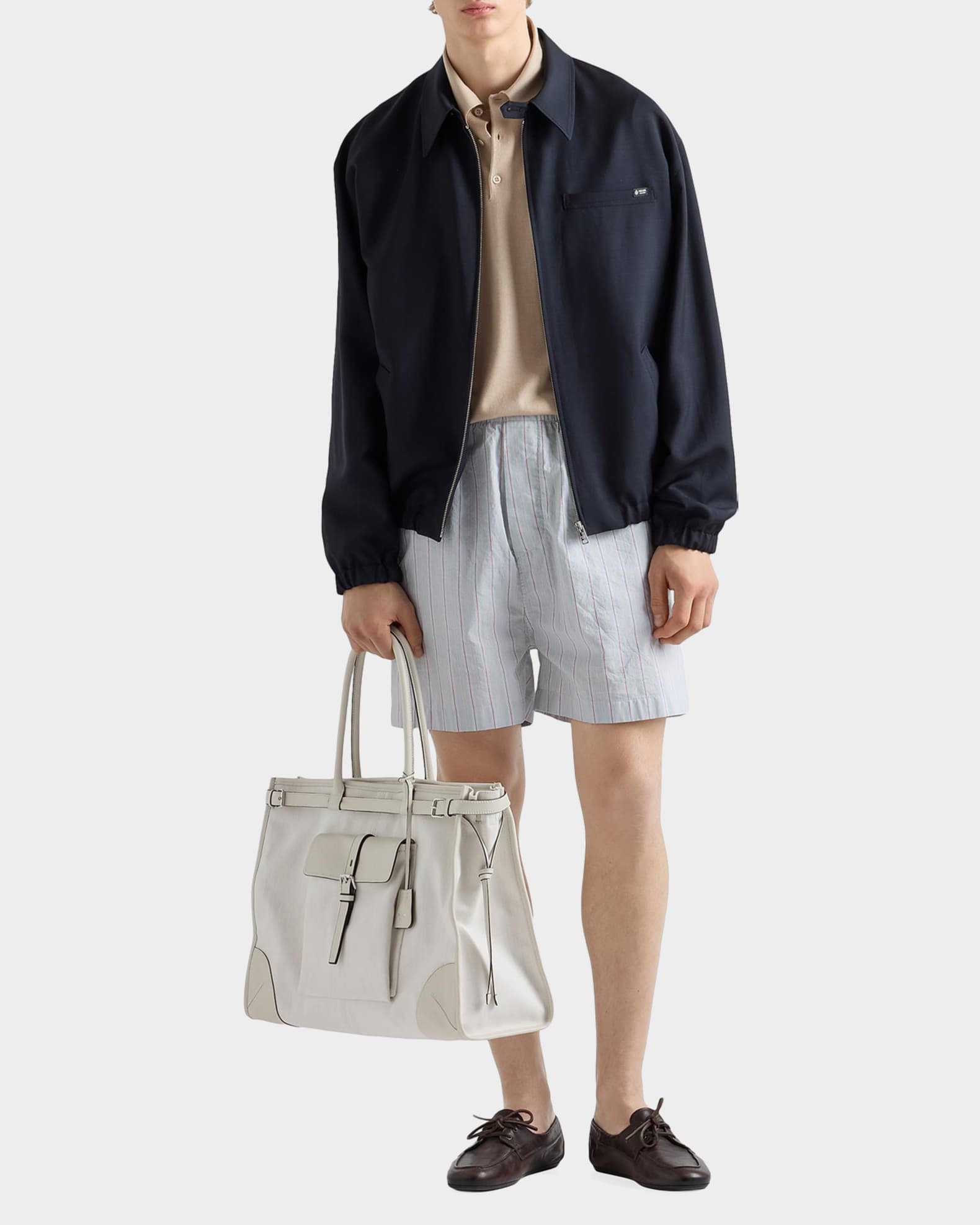 Prada Men's Mohair Wool Blouson Jacket | Neiman Marcus