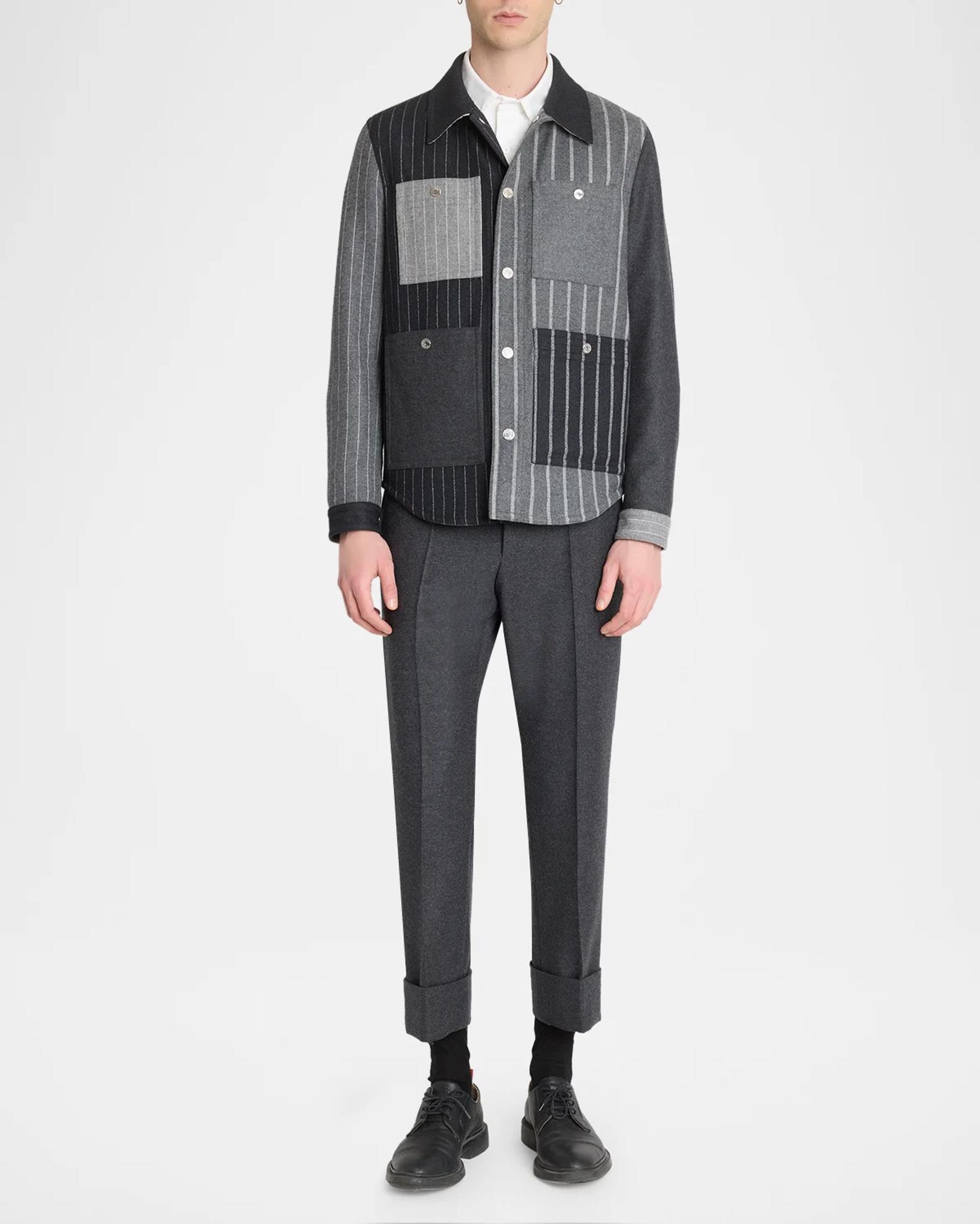 Thom Browne Men's Funmix Utility Patch-Pocket Shirt Jacket