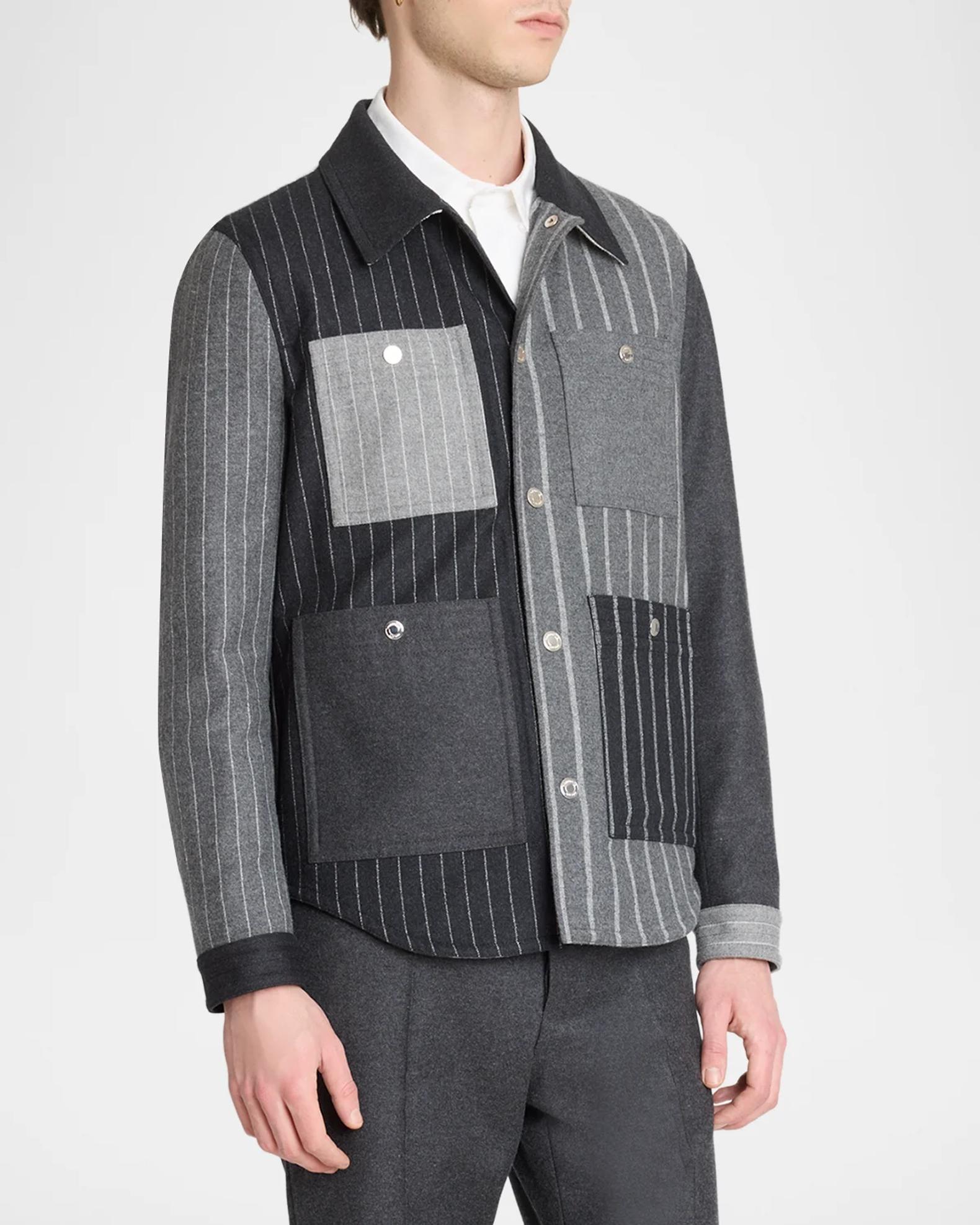 Thom Browne Men's Funmix Utility Patch-Pocket Shirt Jacket