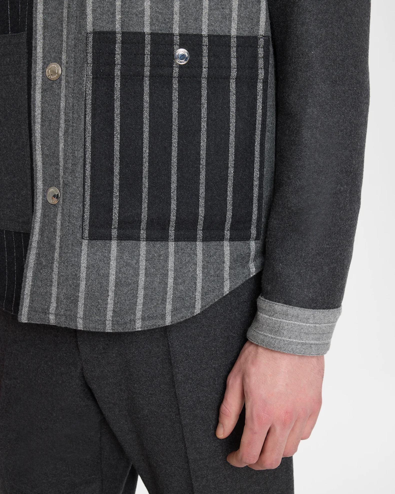 Thom Browne Men's Funmix Utility Patch-Pocket Shirt Jacket