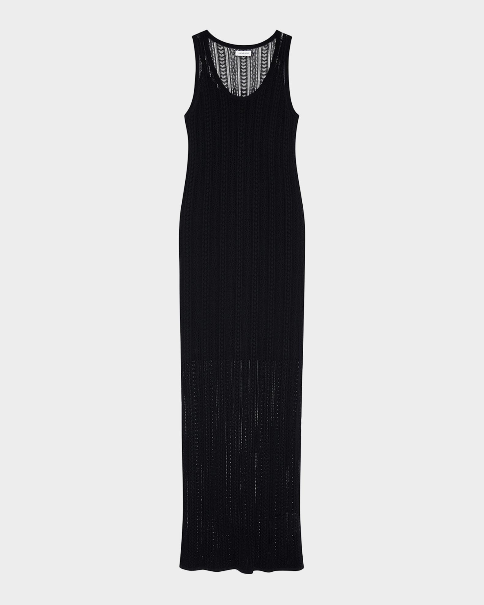 open knit maxi dress ANINE BING Arie Long in Black boostmerch-2811
