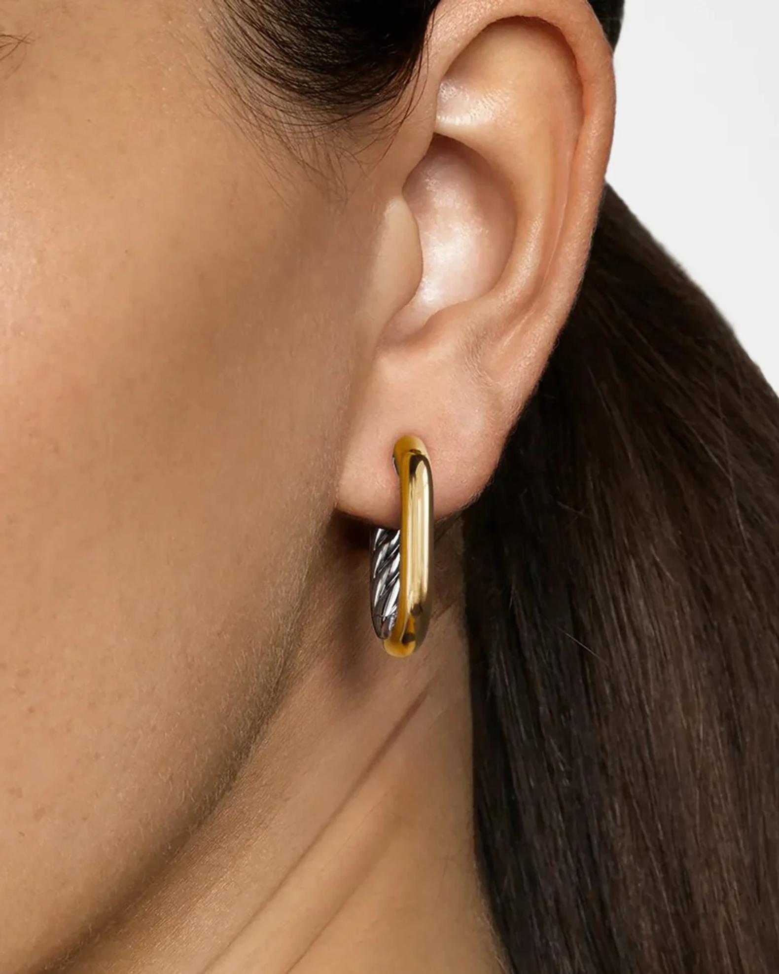 David Yurman DY Madison Smooth Hoop Earrings in 14K Gold and