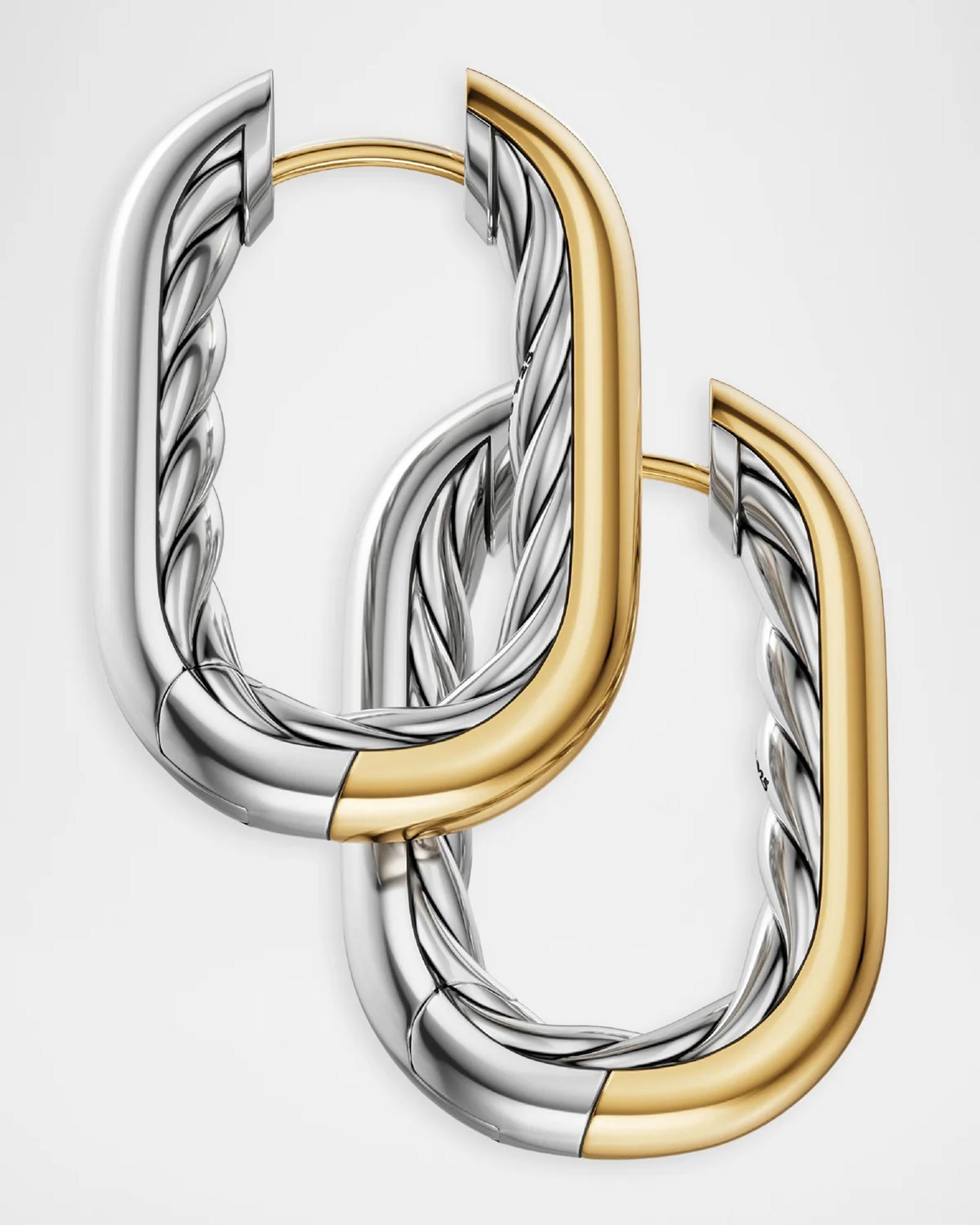 David Yurman DY Madison Smooth Hoop Earrings in 14K Gold and