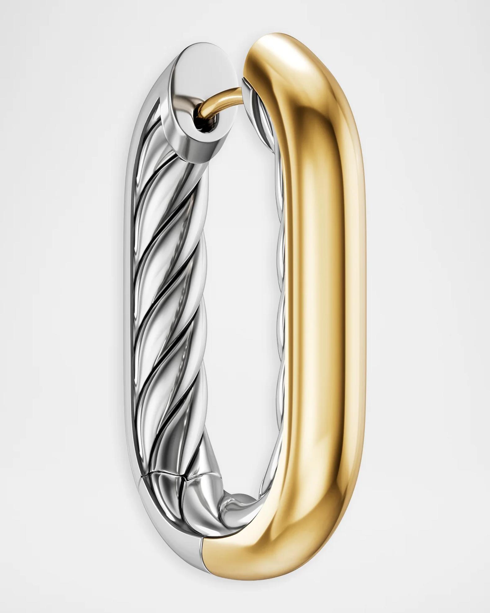 David Yurman DY Madison Smooth Hoop Earrings in Silver with Gold, 24 ...