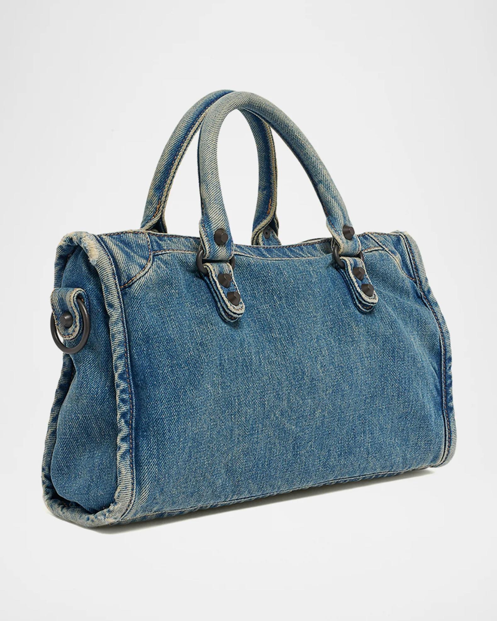 Balenciaga Le City Small Denim Tote Bag | Neiman Marcus
