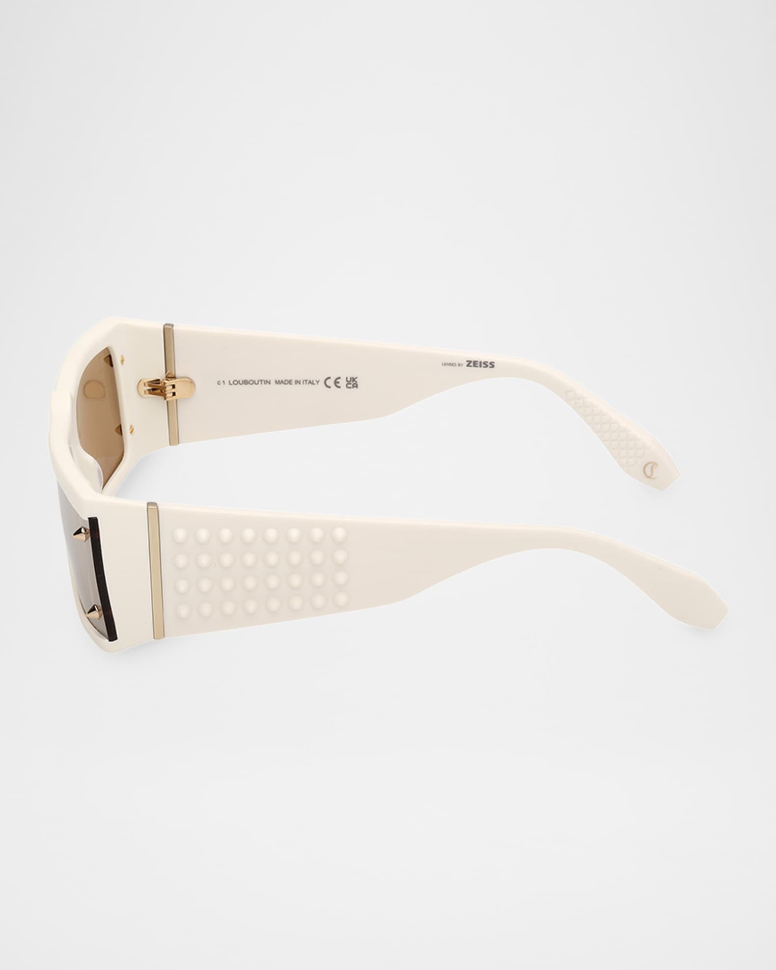 Christian Louboutin Men's Spikes Acetate Rectangle Sunglasses