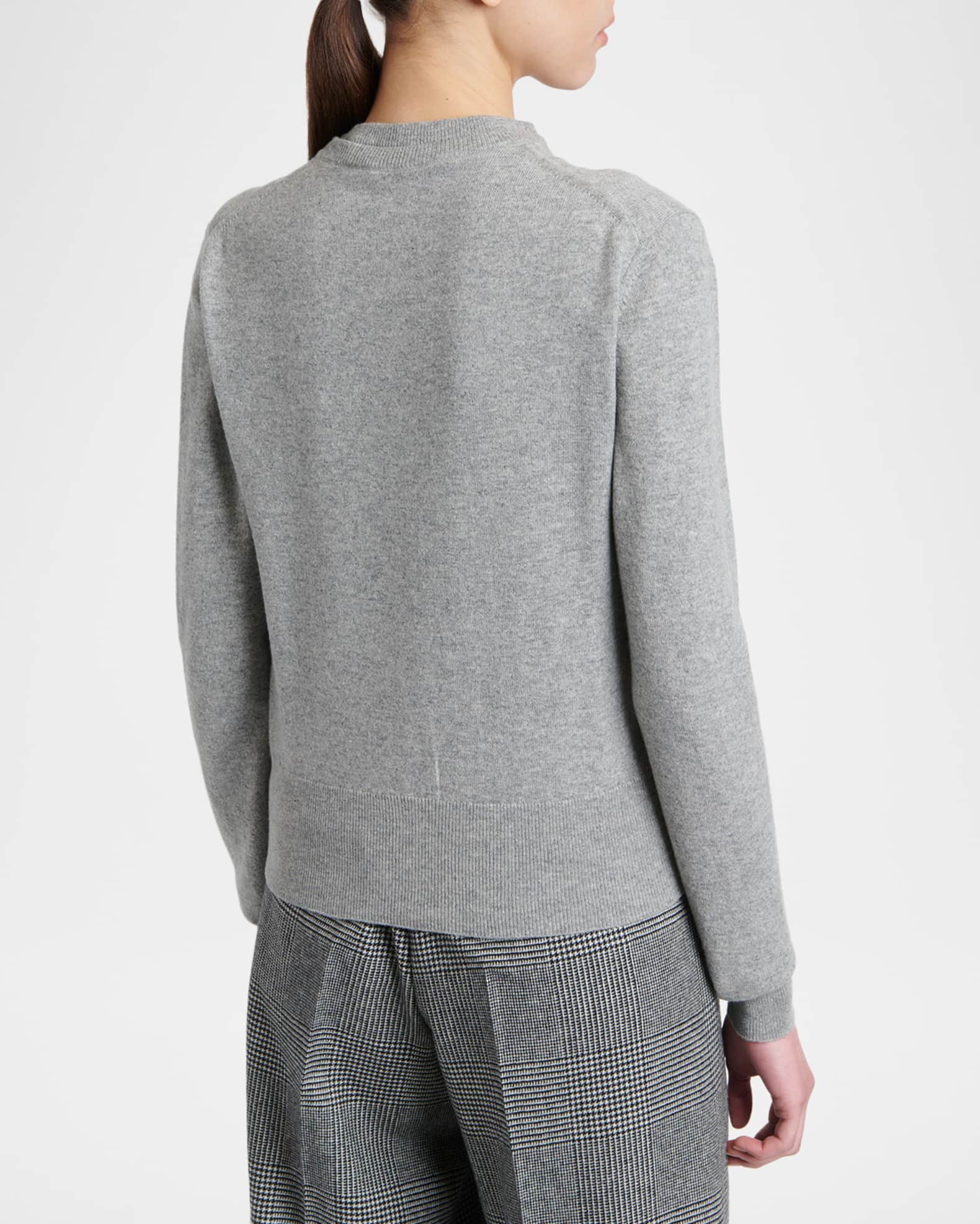 DOLCE & GABBANA グレー Vネック セーター Dolce&Gabbana Pearly Button Cashmere Crewneck Cardigan | Neiman Marcus