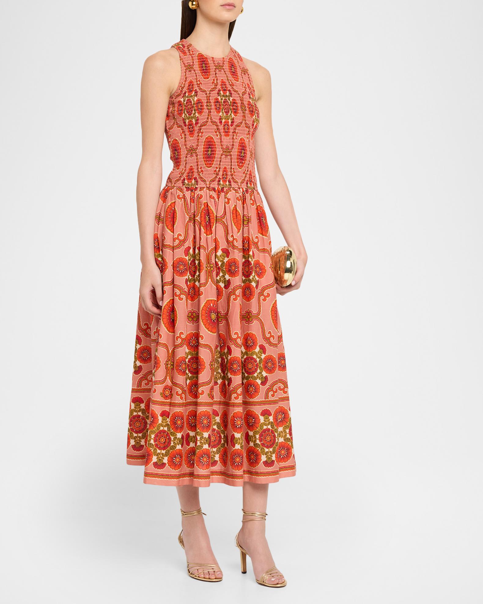 Leandra Dress L / Mod Floral Brick