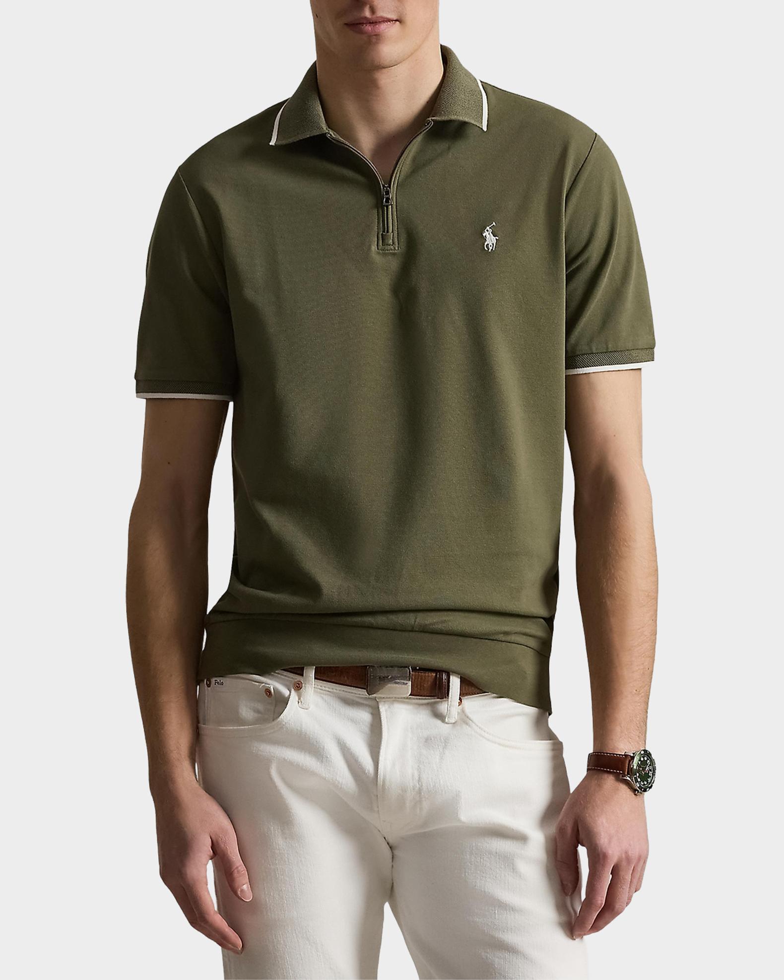 ラルフローレン Polo Ralph Lauren Men's Classic-Fit Stretch Mesh Zip Polo Shirt