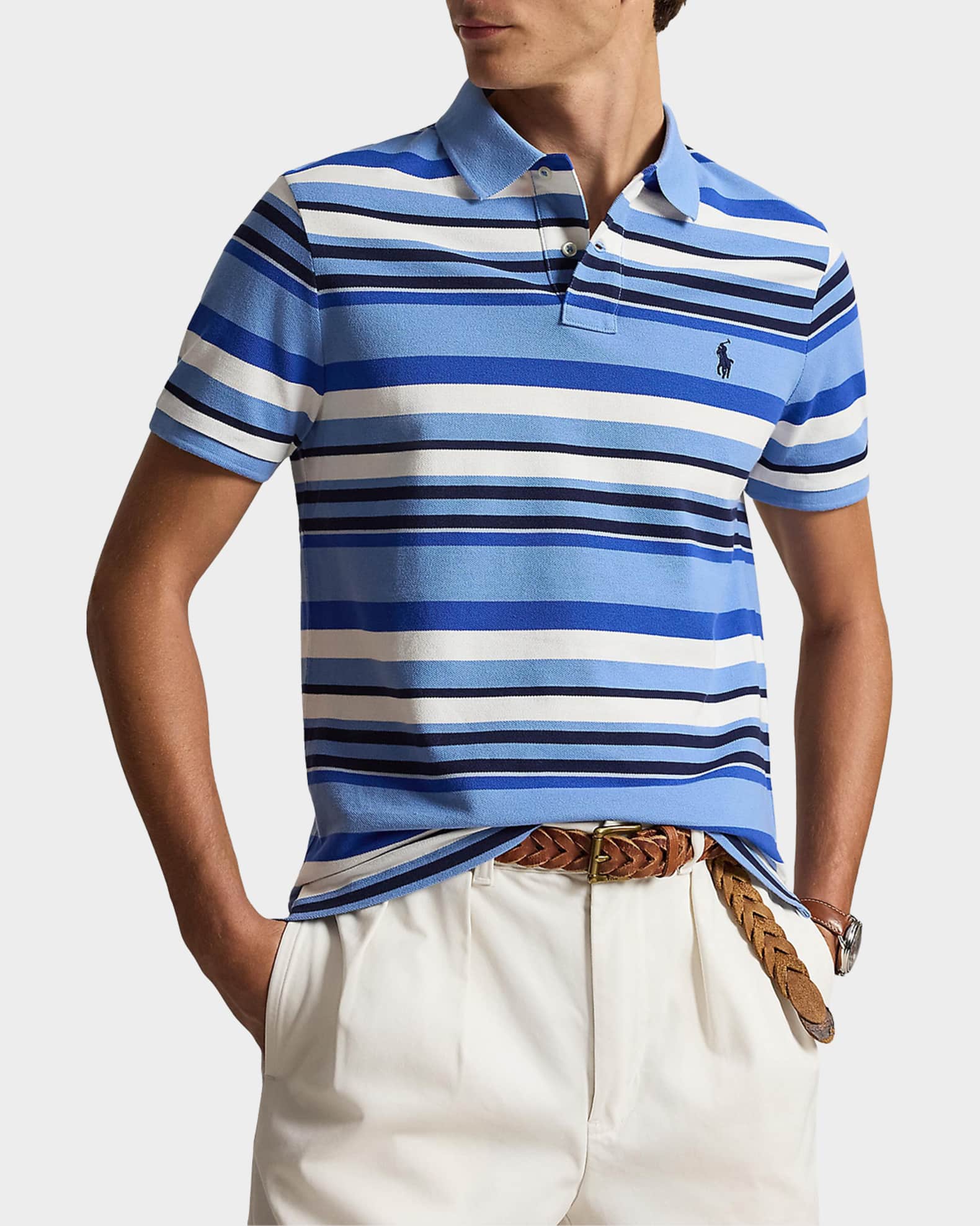 Polo Ralph Lauren Men's Striped Stretch-Cotton Knit Polo Shirt