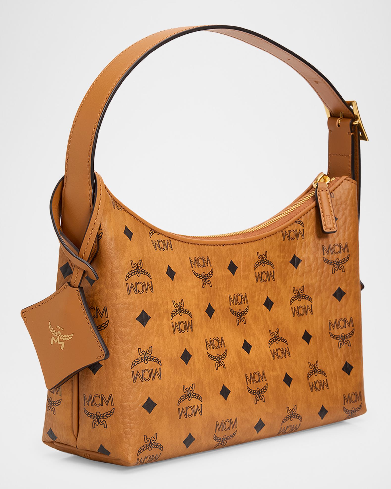 MCM Aren Small Leather Hobo Bag | Neiman Marcus
