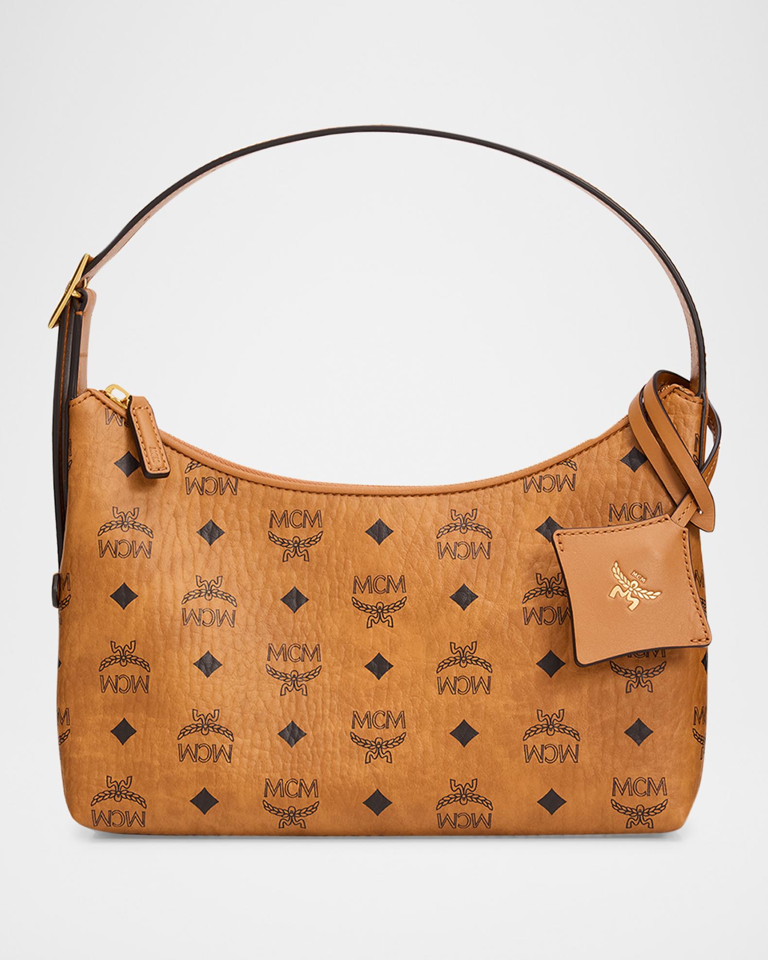 MCM Aren Small Leather Hobo Bag | Neiman Marcus