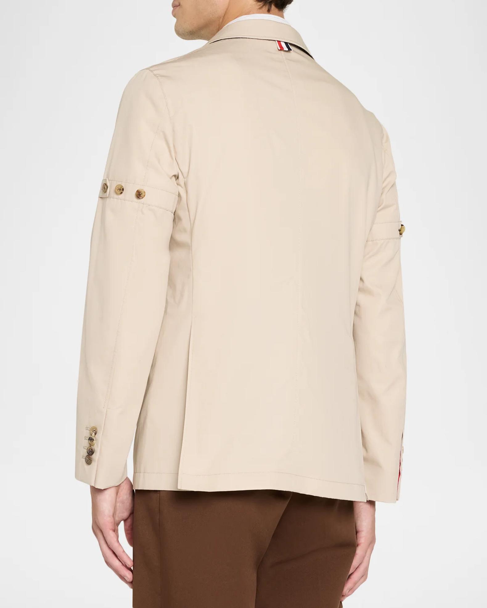 Thom Browne Men's Unconstructed Cotton Three-Button Blazer