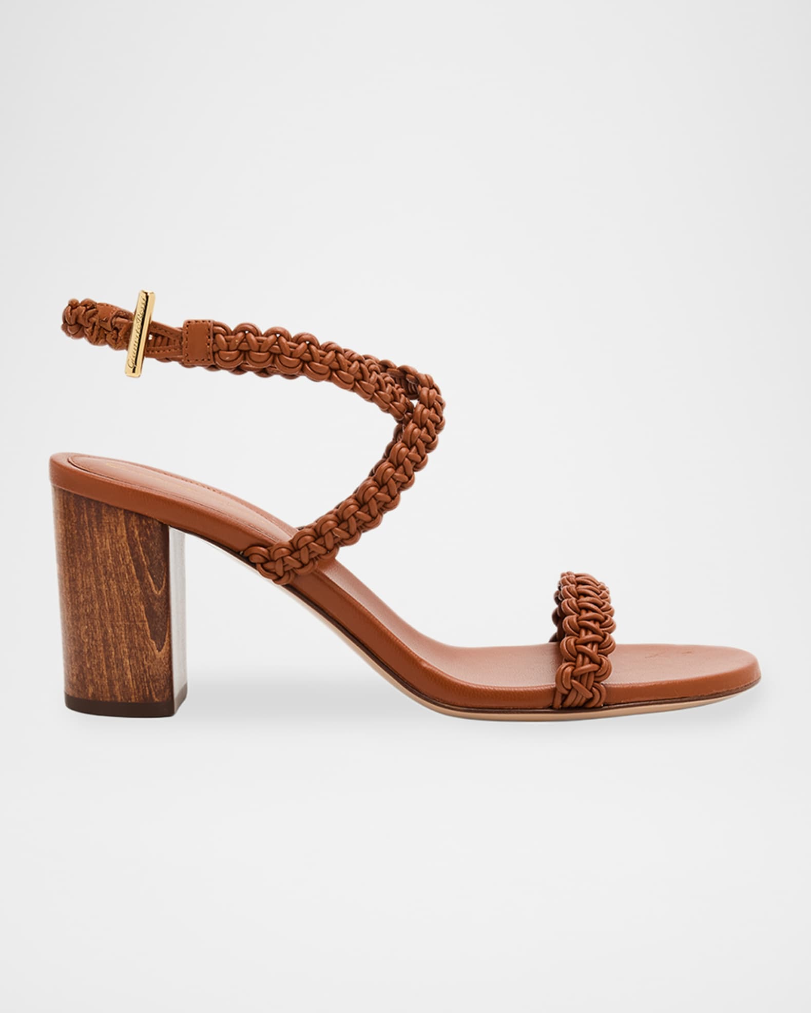 Gianvito Rossi 70mm Braided Leather Sandals | Neiman Marcus