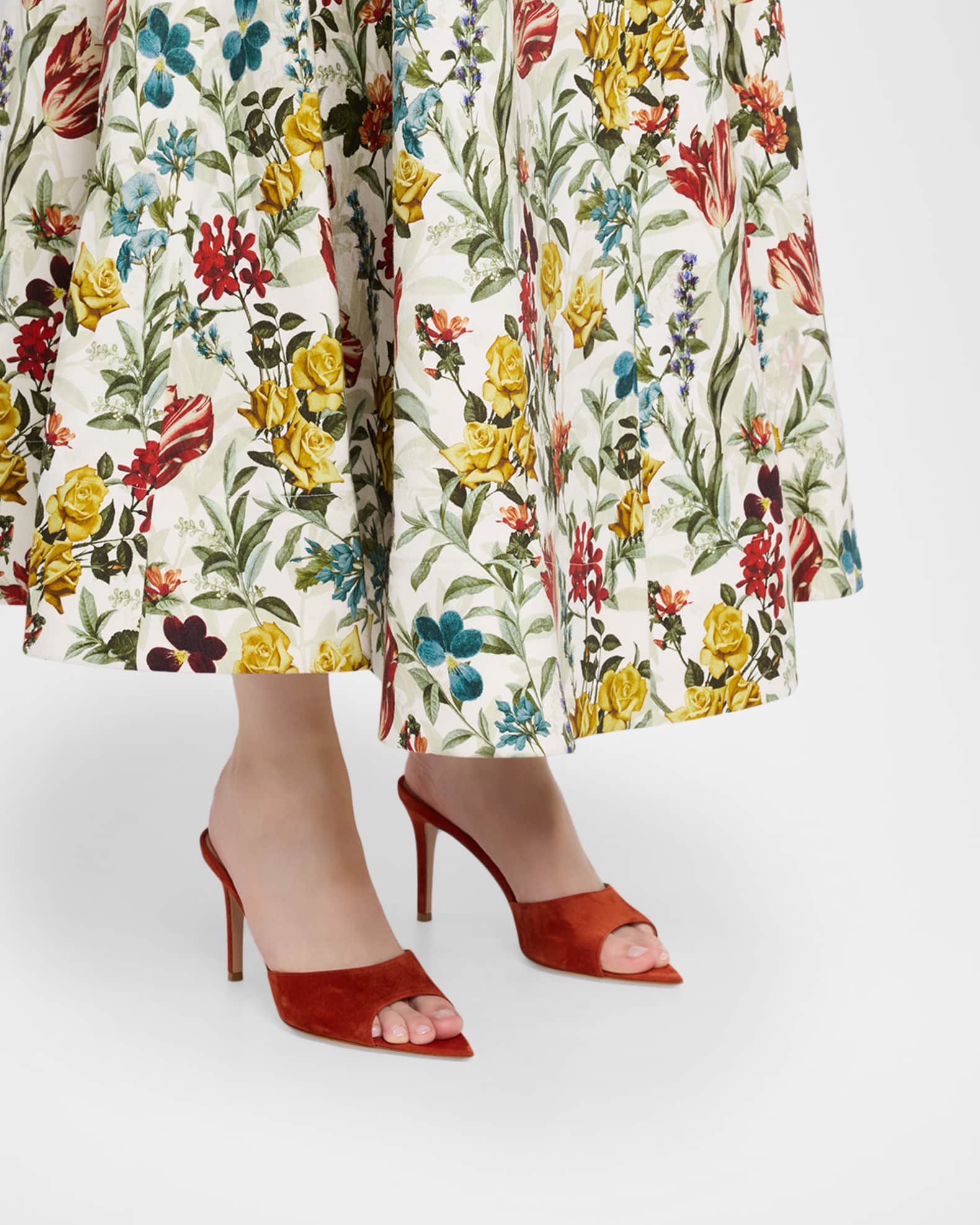 Gianvito Rossi 85mm Elle Suede Mule Pumps | Neiman Marcus