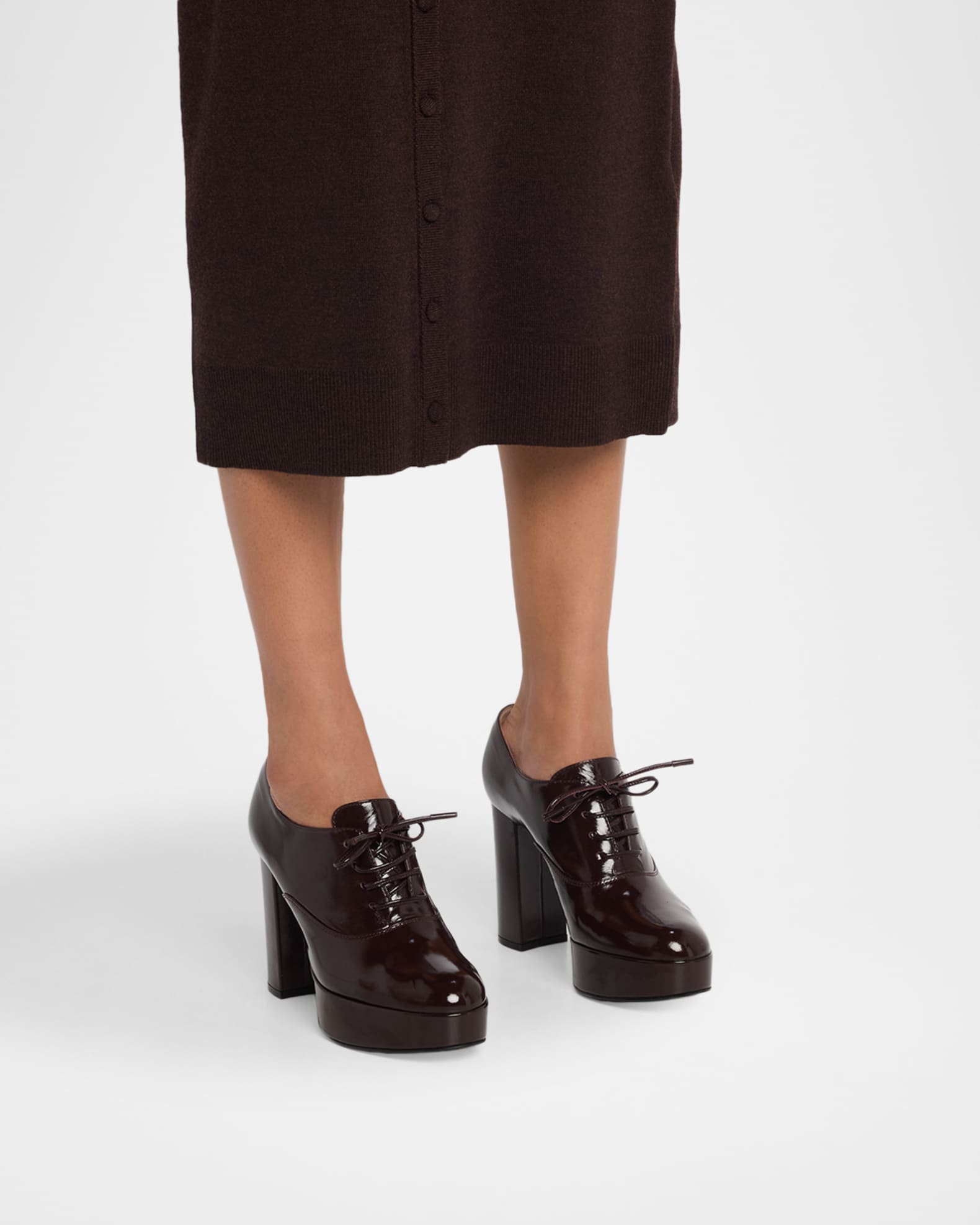 Gianvito Rossi 70mm Vicky Patent Leather Oxford Platform Pumps