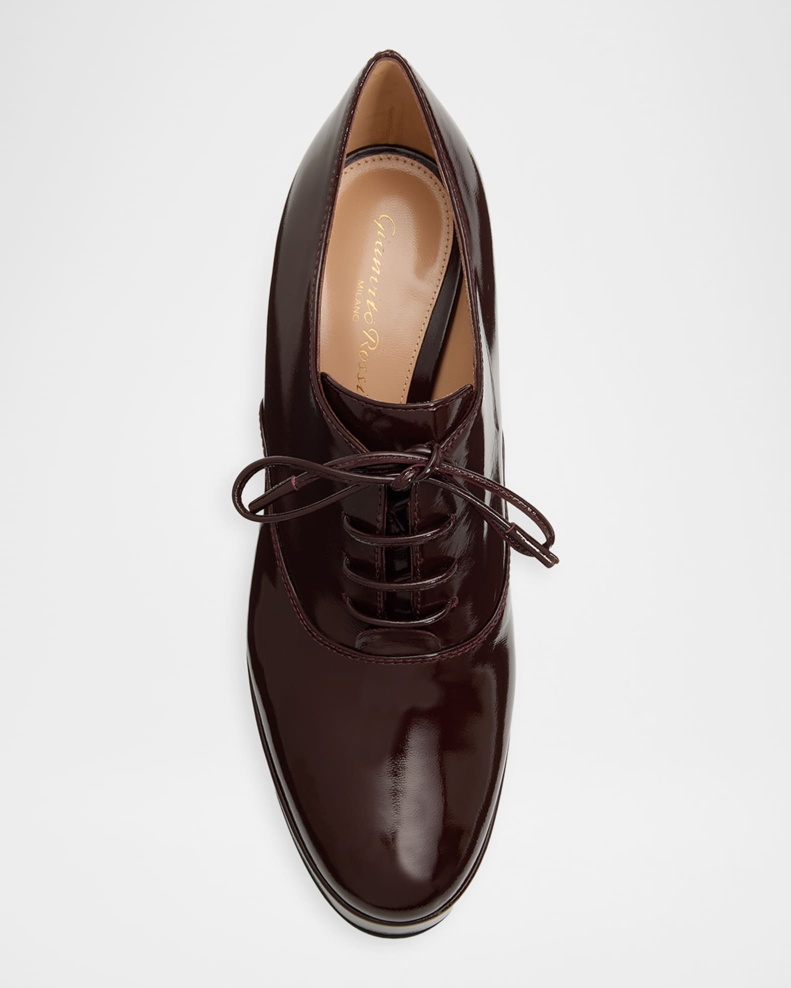 Gianvito Rossi 70mm Vicky Patent Leather Oxford Platform Pumps