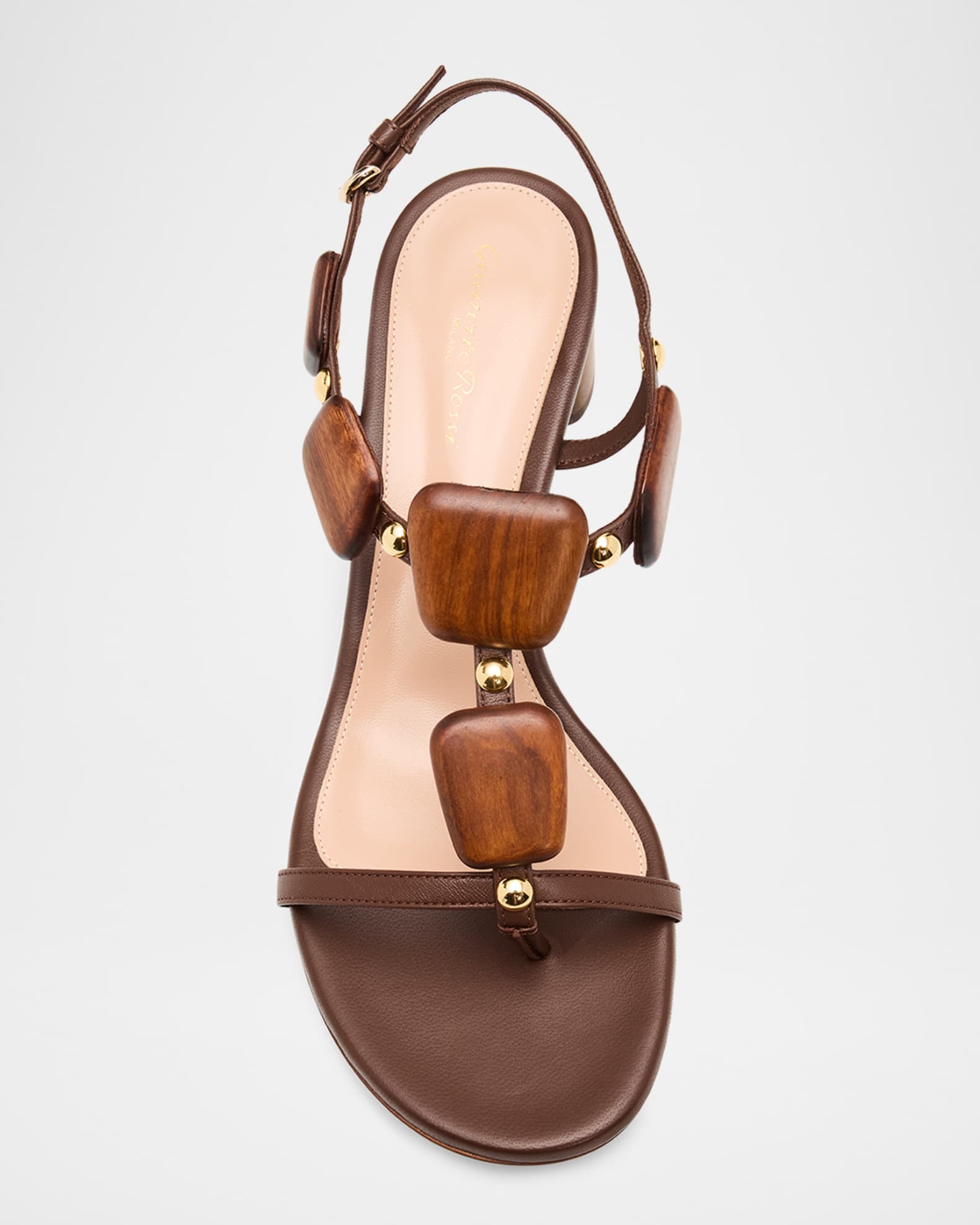 Gianvito Rossi 45mm Beaded Nappa Leather Sandals | Neiman Marcus