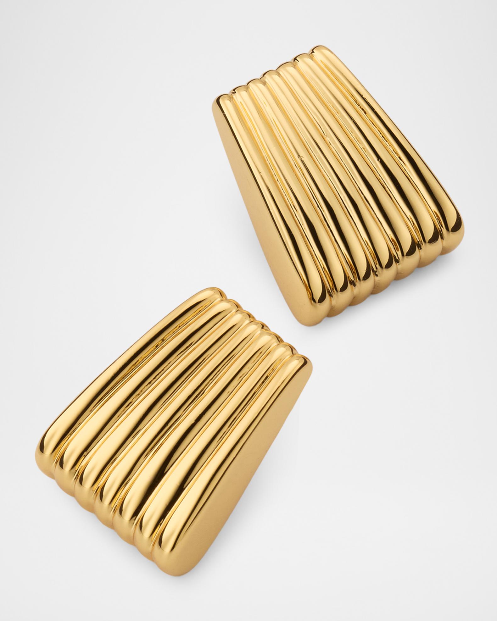 Heaven Mayhem Ribbed Earrings, Gold | Neiman Marcus