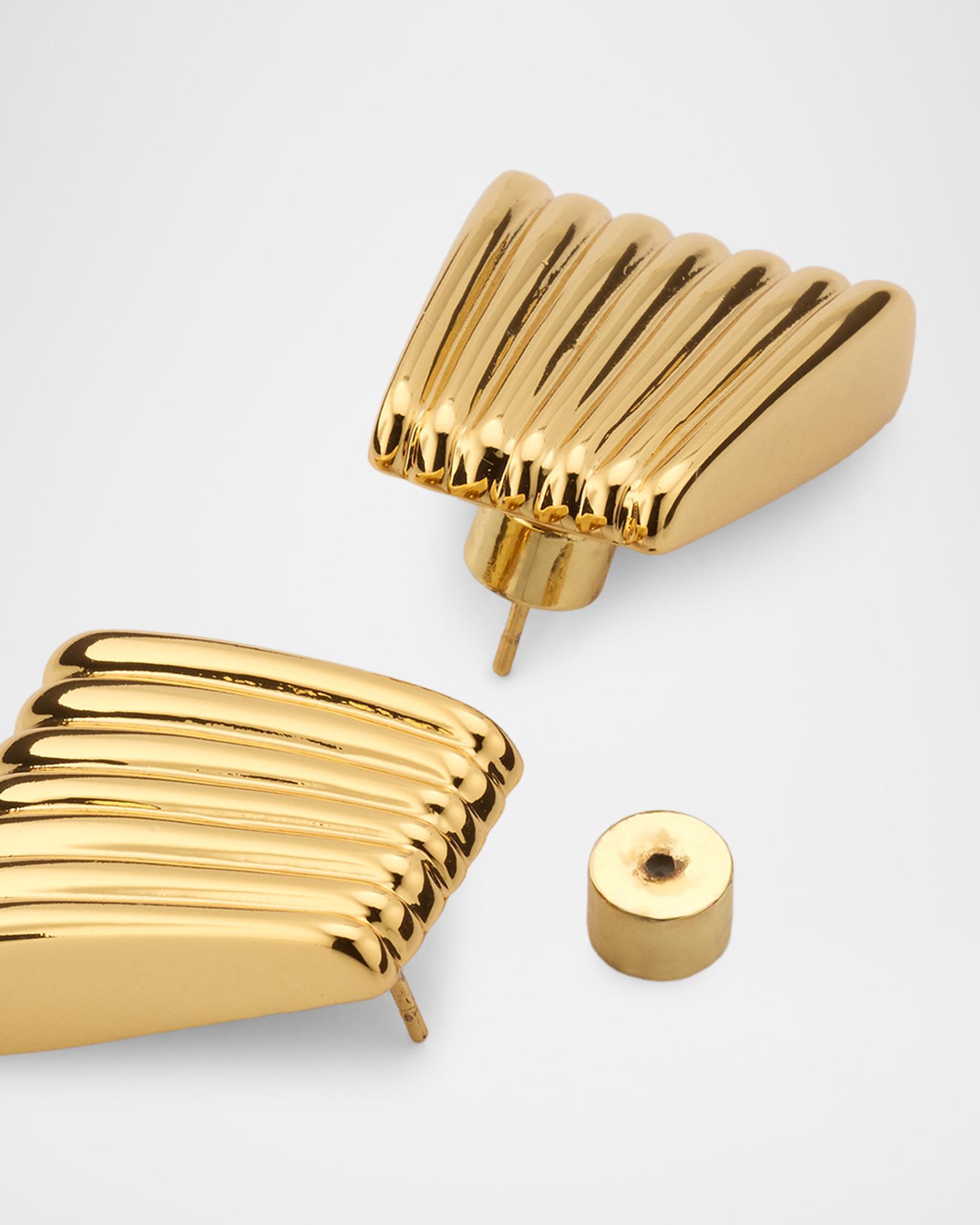 Heaven Mayhem Ribbed Earrings, Gold | Neiman Marcus