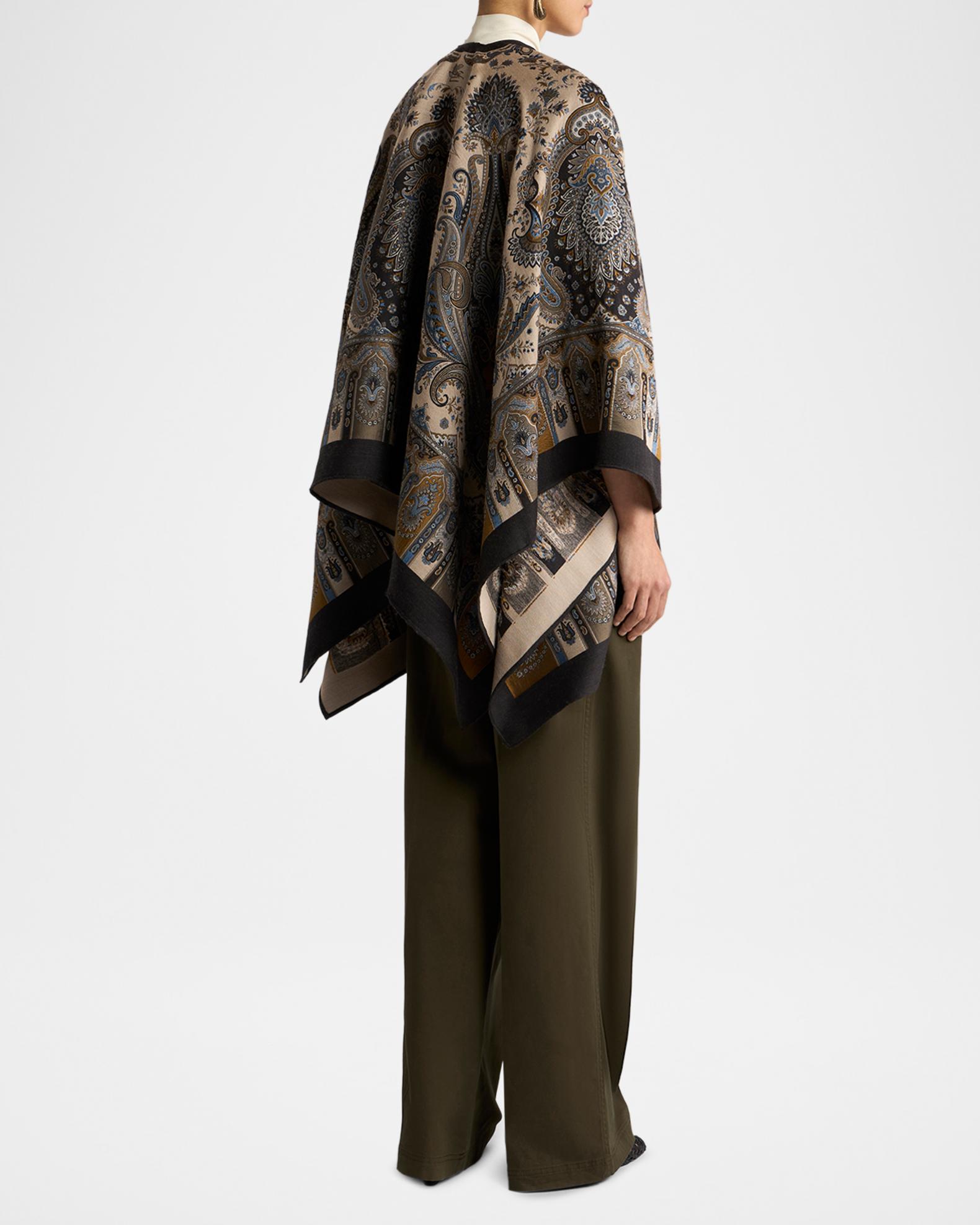 Etro Paisley Wool-Blend Cape | Neiman Marcus