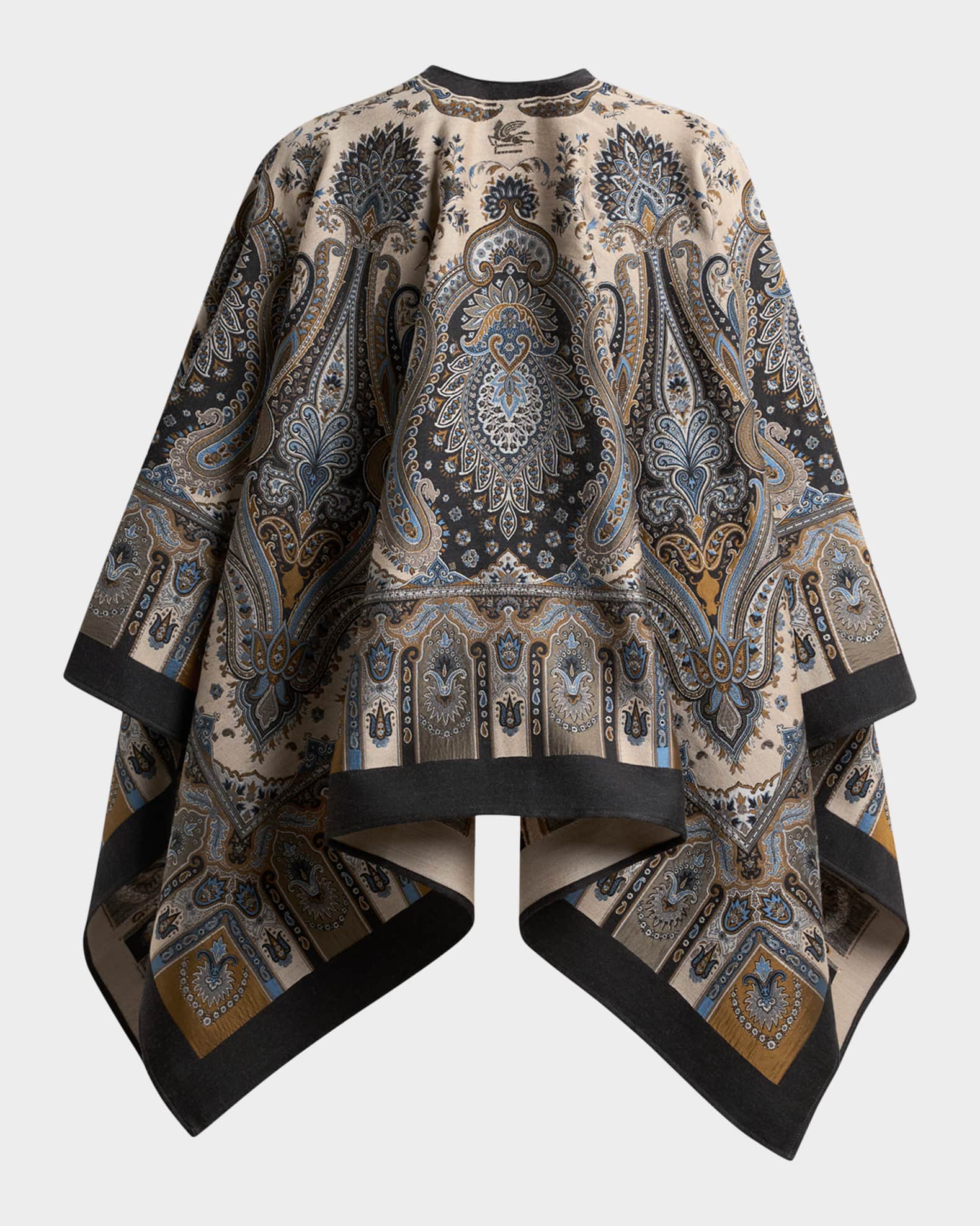 Etro Paisley Wool-Blend Cape | Neiman Marcus