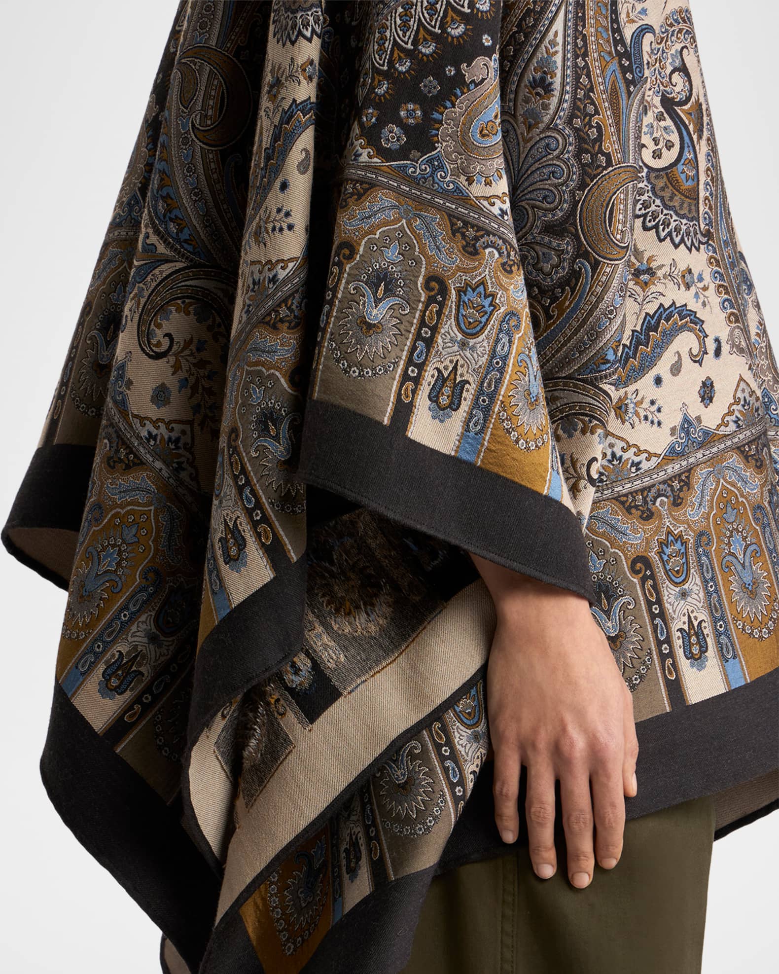 Etro Paisley Wool-Blend Cape | Neiman Marcus