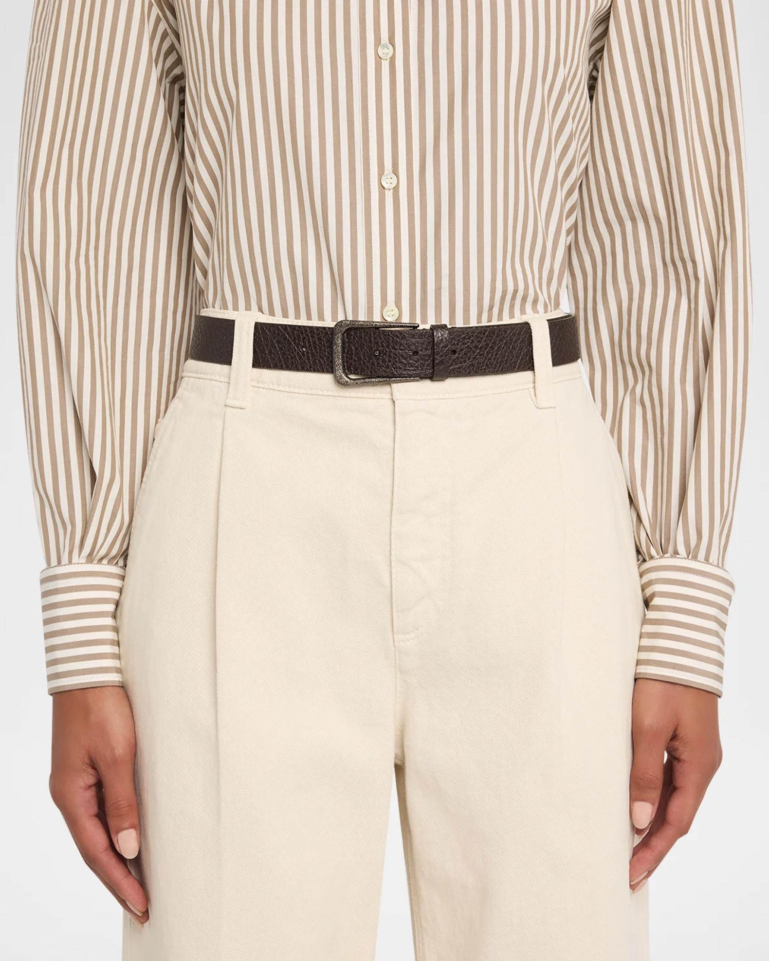 Brunello Cucinelli Lizard-Effect Leather Belt | Neiman Marcus