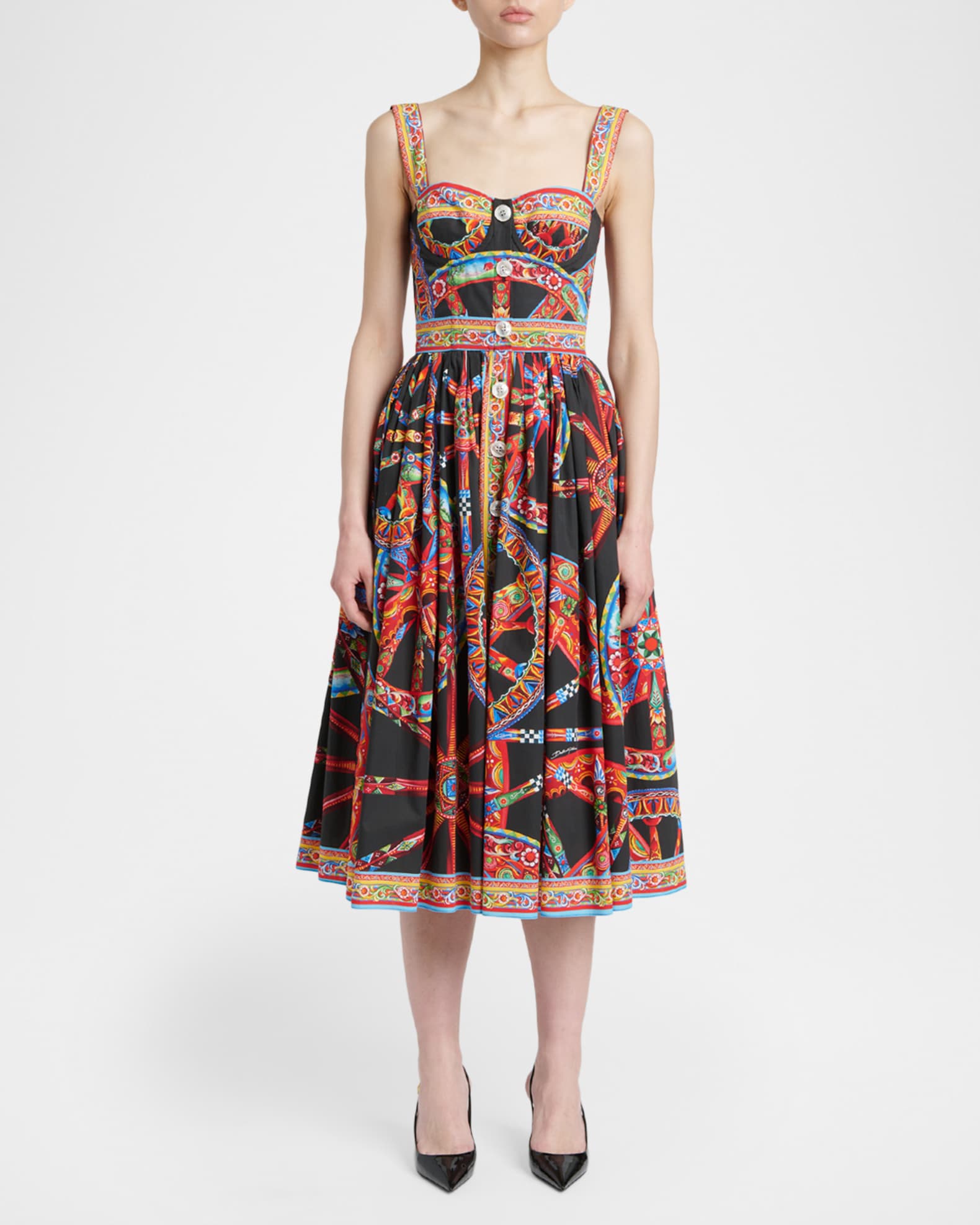 jacquard pleated bustier dress from dolce & gabbana Dolce & Gabbana Jacquard Pleated Bustier Dress In Blue - 40% Off