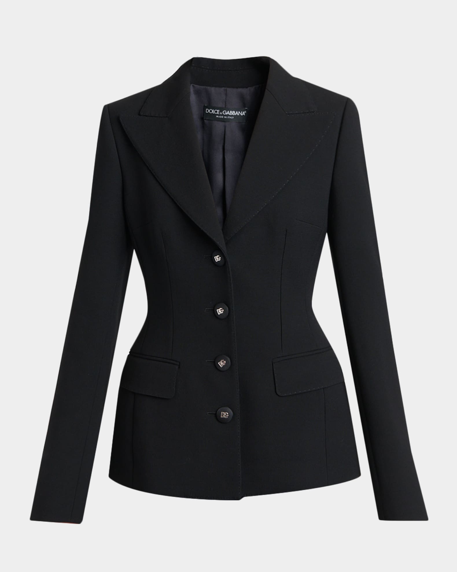 Dolce&Gabbana Double Wool Crepe Single-Breasted Slim Jacket