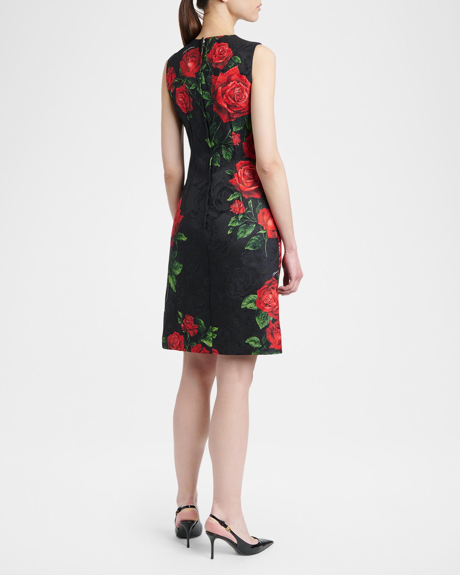 Dolce&Gabbana Sleeveless Rose Brocade Knee-Length Dress | Neiman