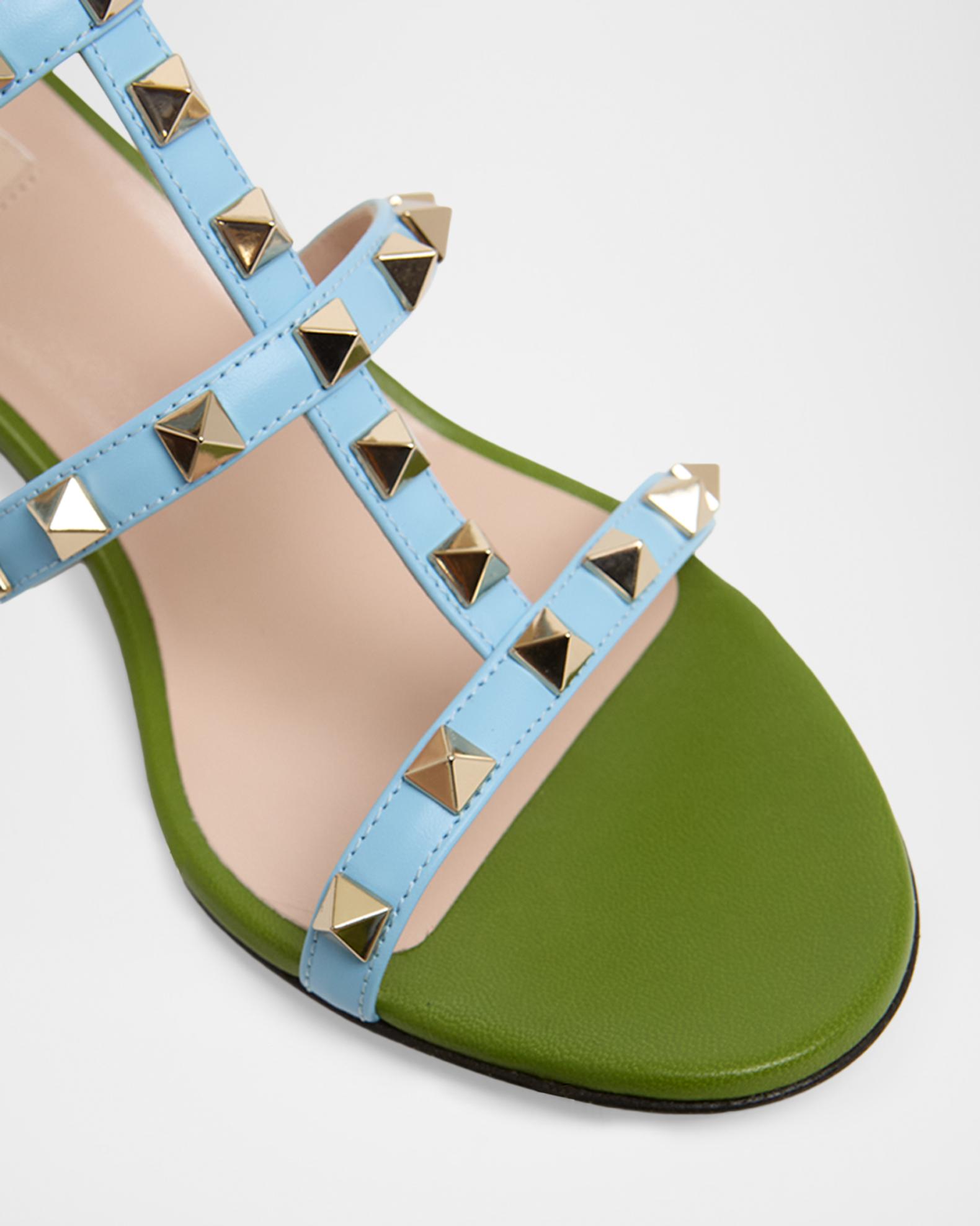 Valentino Garavani 60mm Rockstud Caged Slide Sandals | Neiman Marcus