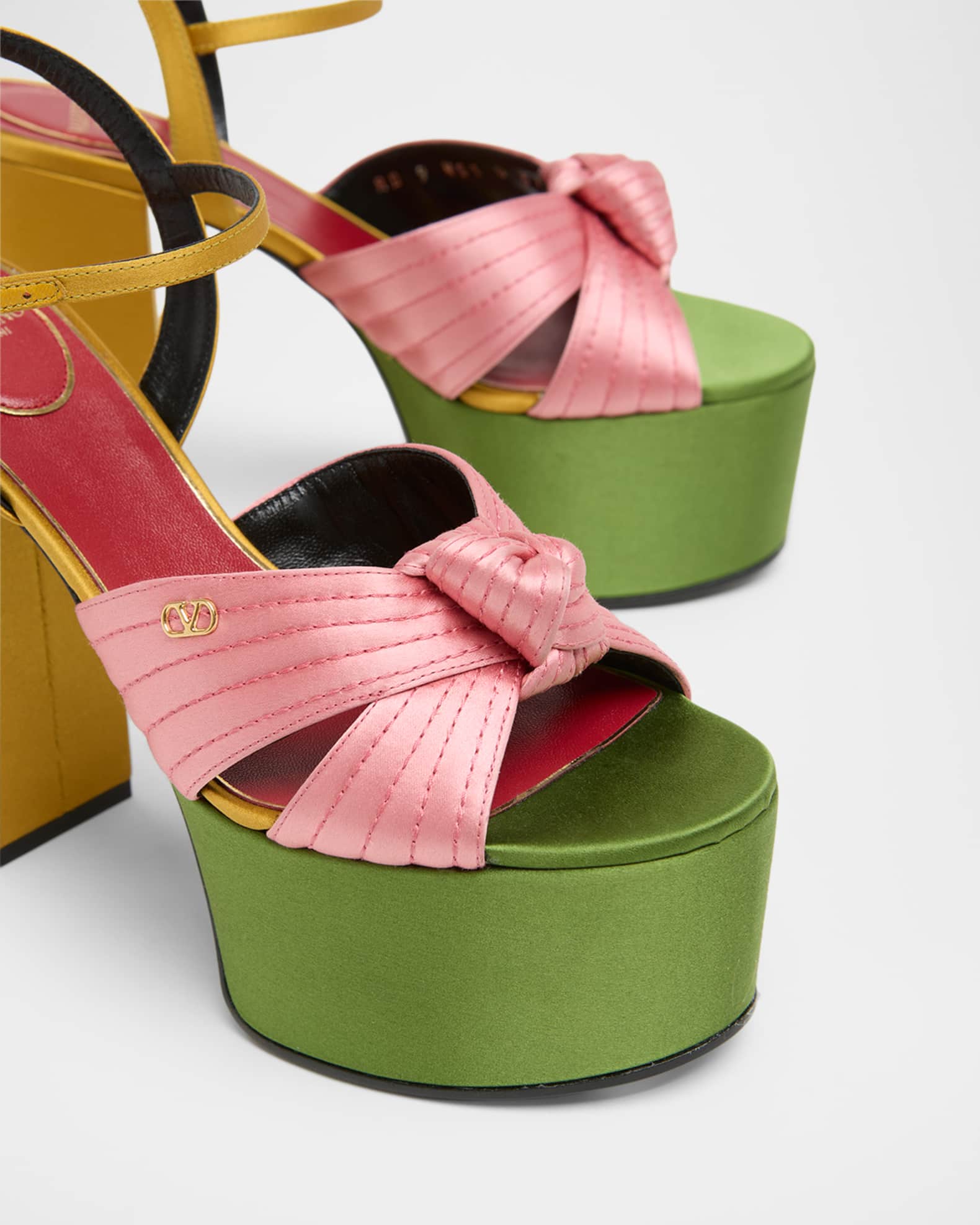 Valentino Garavani 125mm Crasher Platform Sandals in Satin