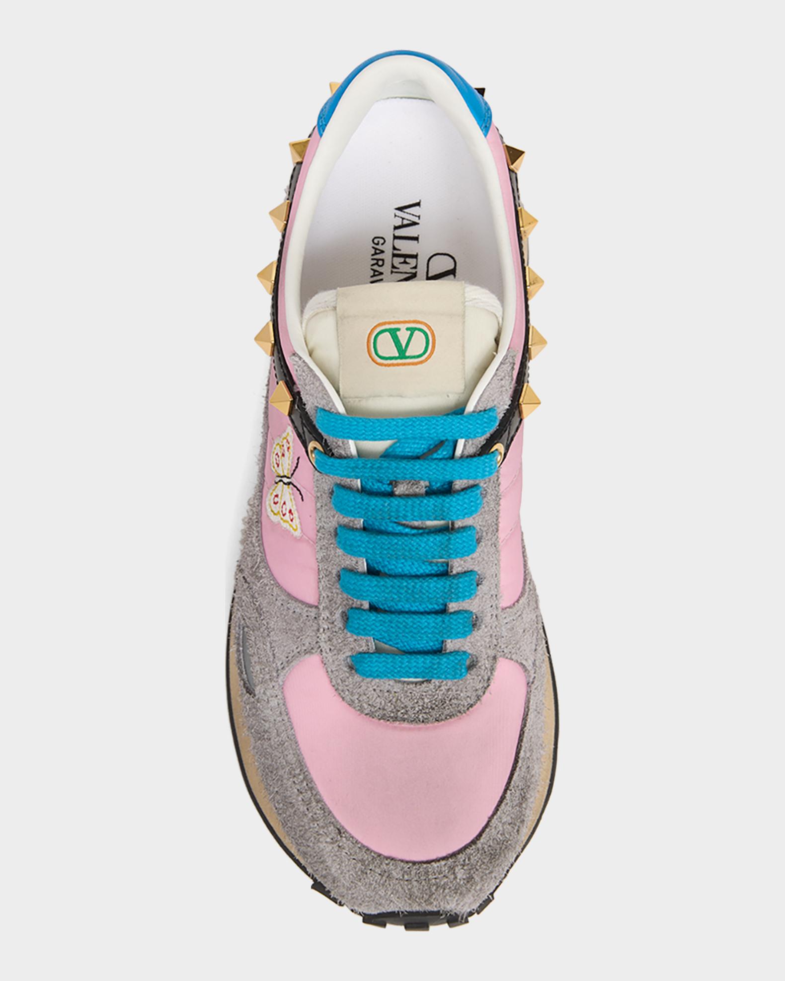 Valentino Garavani Embroidered Rockstud Low-Top Sneakers | Neiman