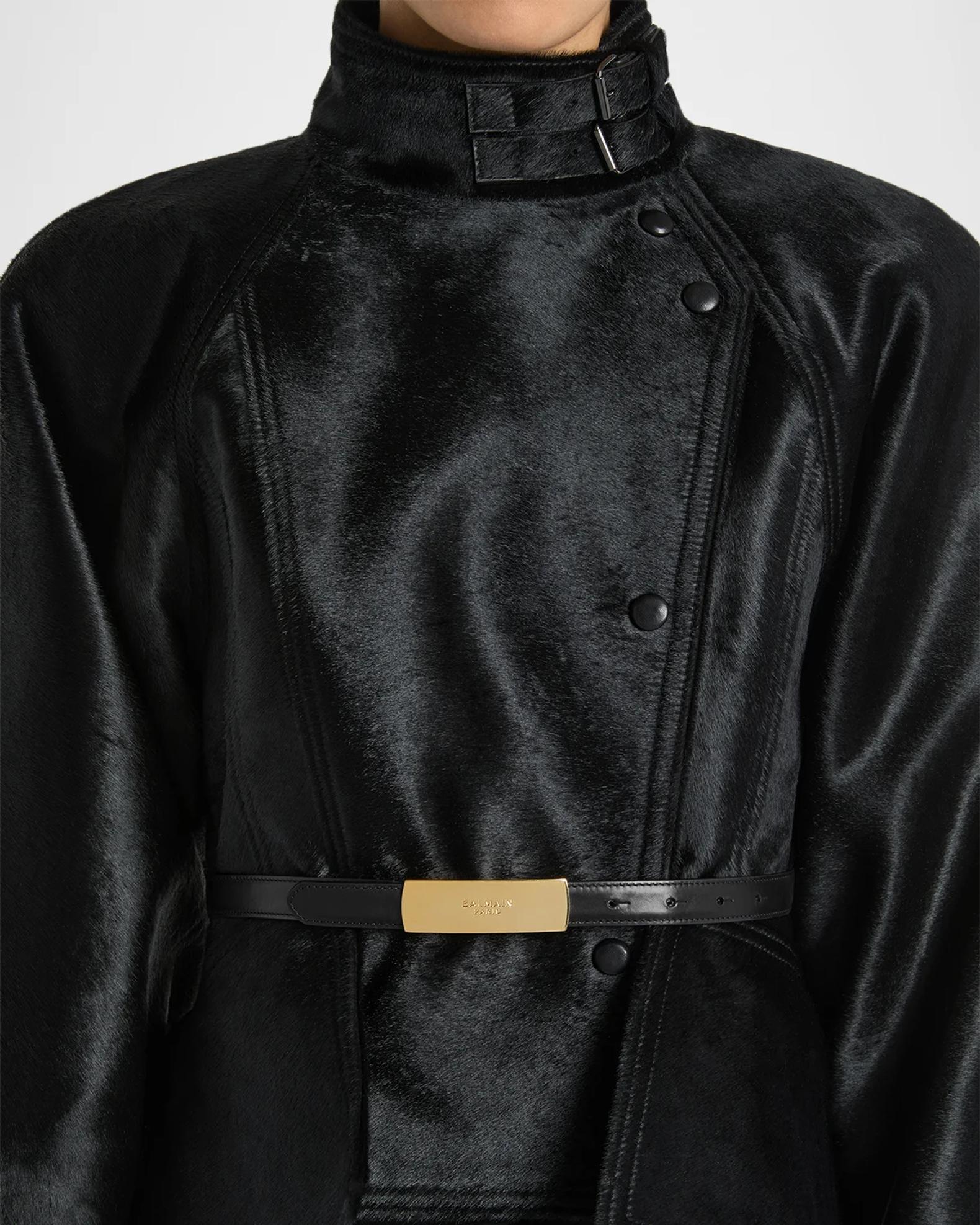 Balmain Logo-Plaque Leather Belt | Neiman Marcus