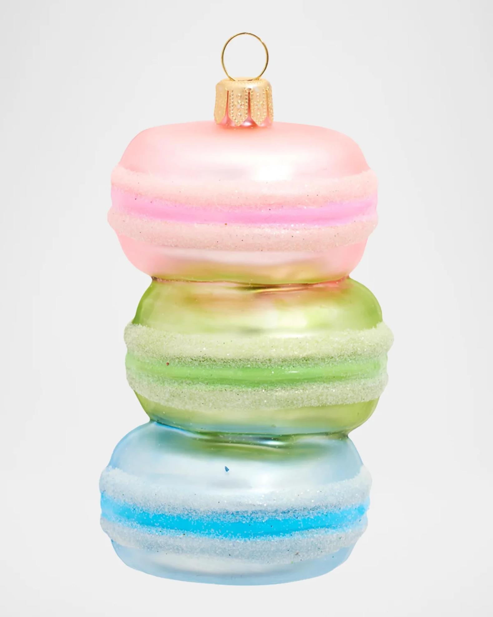 Impuls Stack of Macaron Glass Ornament | Neiman Marcus