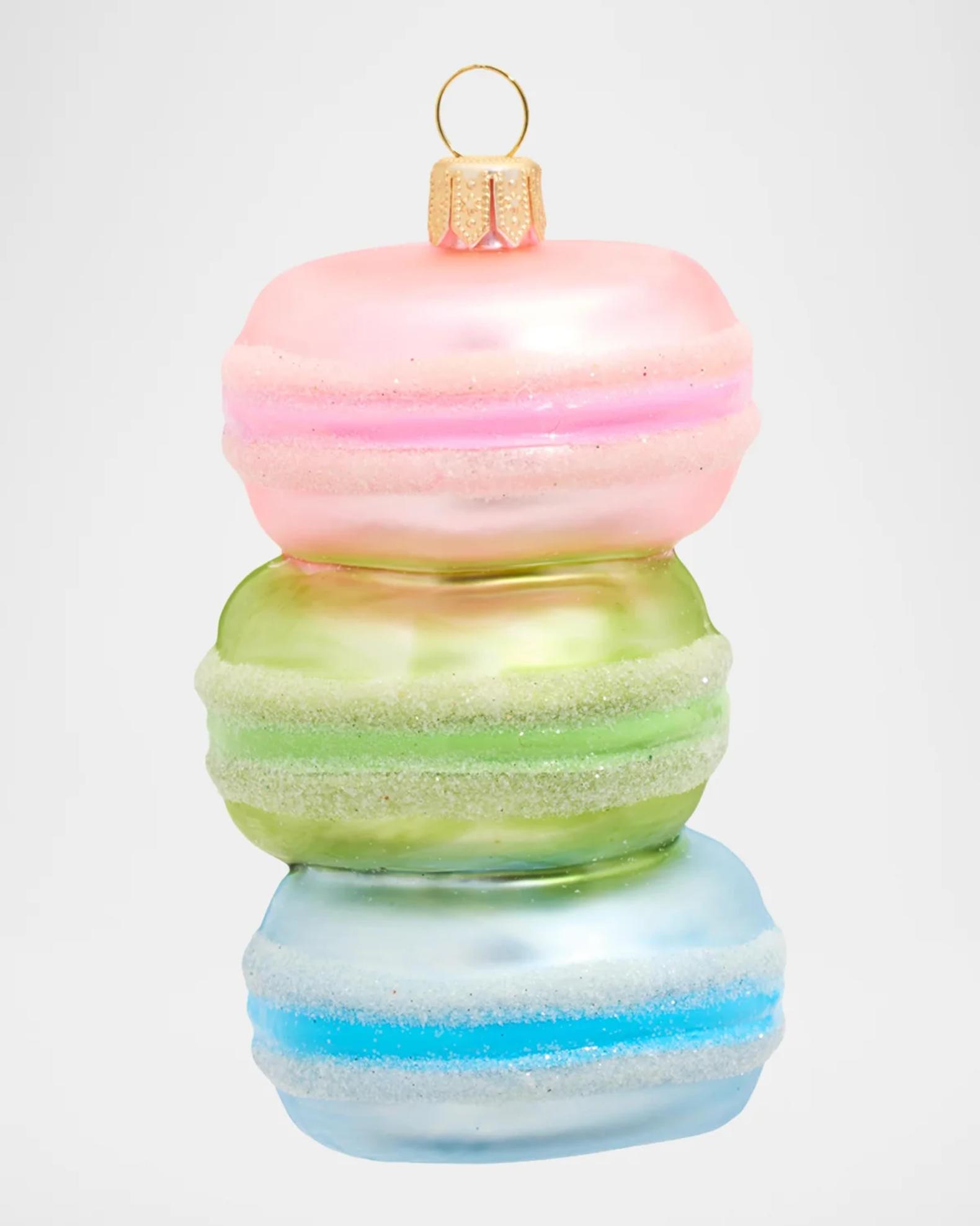 Impuls Stack of Macaron Glass Ornament | Neiman Marcus