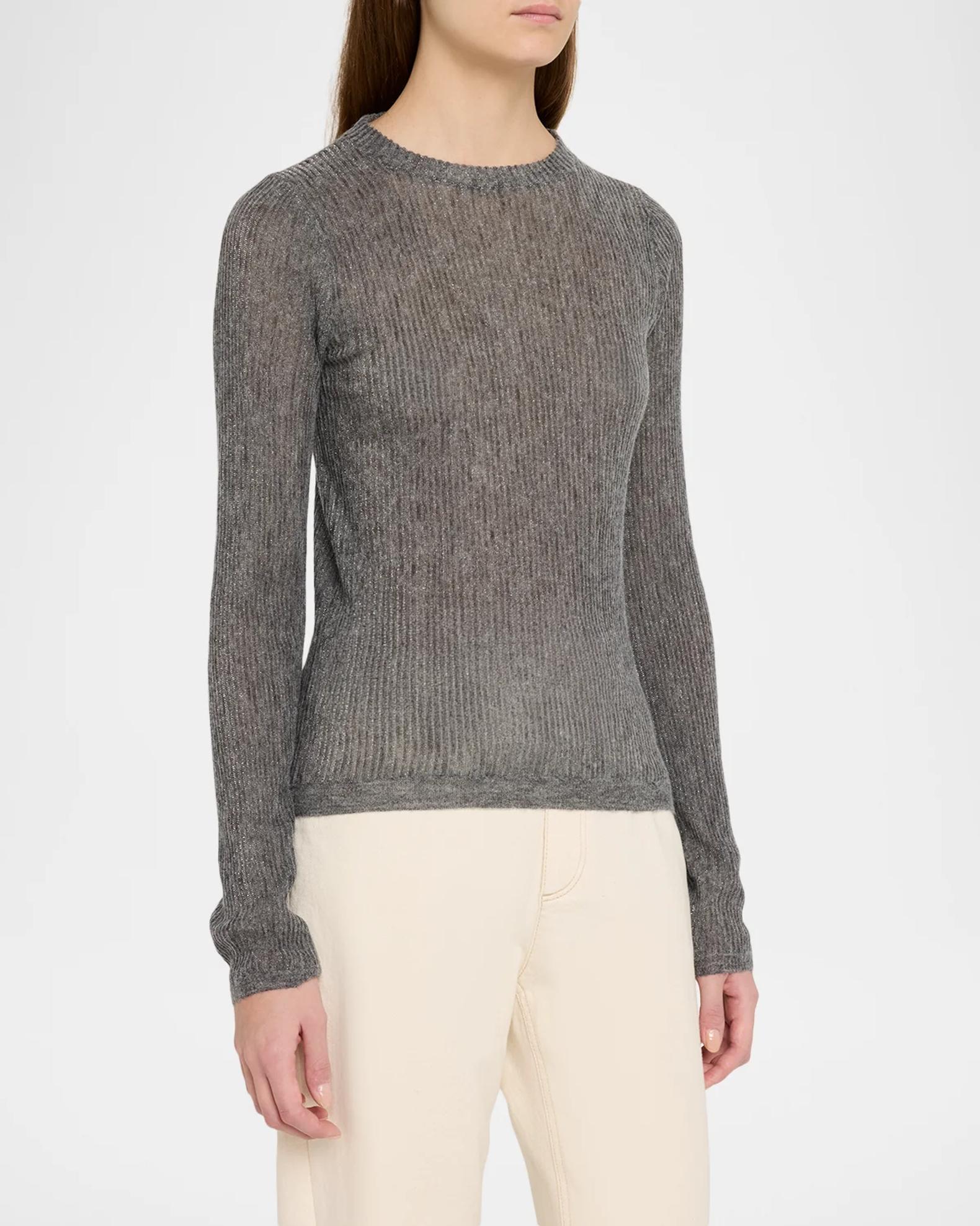 BRUNELLO CUCINELLI リブニット 長袖 クルーネック Brunello Cucinelli Metallic Alpaca-Blend Rib Crewneck Sweater