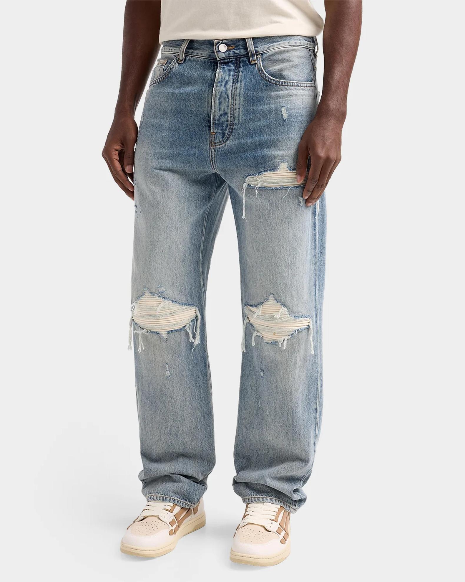Amiri MX1 Suede Moto Straight-Fit Jeans | Neiman Marcus
