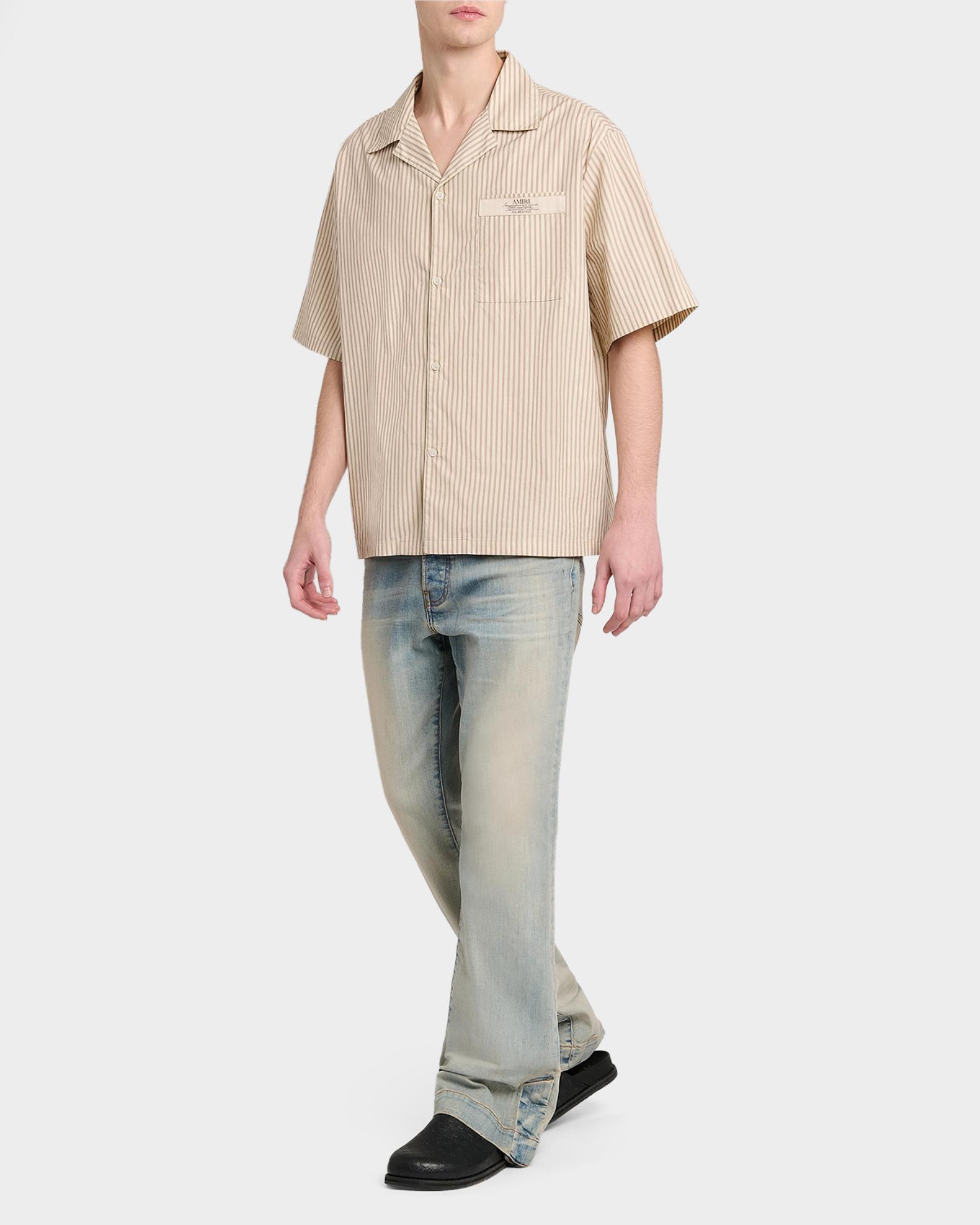 a*a様 SHARE SPIRIT HOMME アーカイブ リネン カットソー Amiri Men's Spirit Stripe Cotton Poplin Label-Pocket Camp Shirt