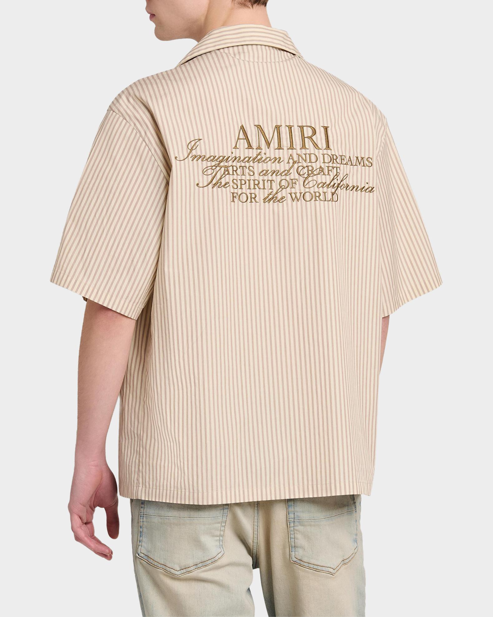 Amiri Men's Spirit Stripe Cotton Poplin Label-Pocket Camp Shirt