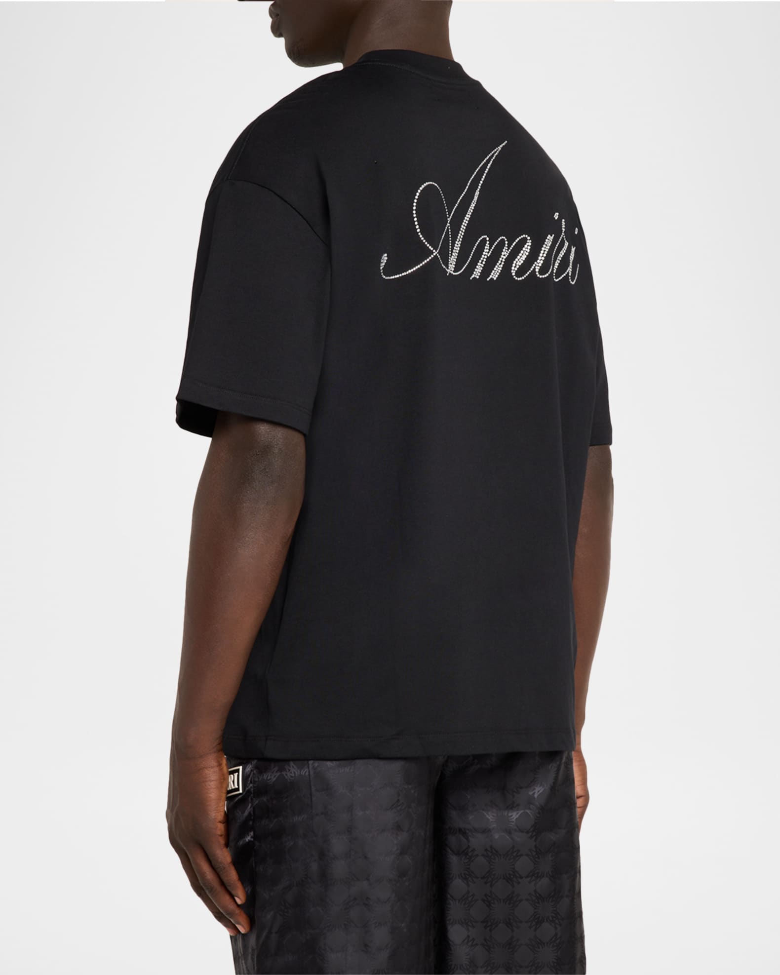Amiri Men's Crystal-Embellished Logo Cotton T-Shirt | Neiman Marcus