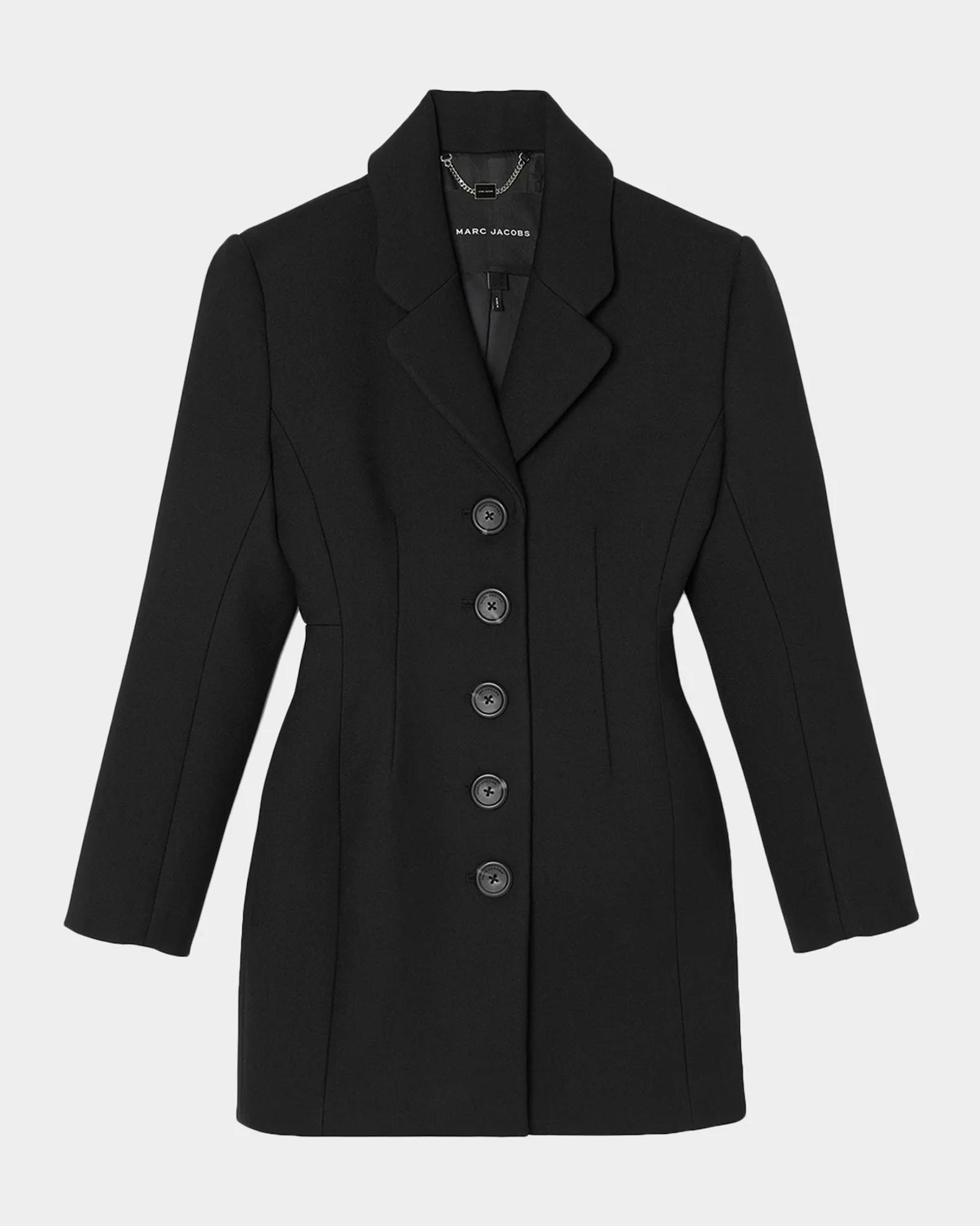 Marc Jacobs Strong-Shoulder Blazer Mini Dress, Black, Women's, 10