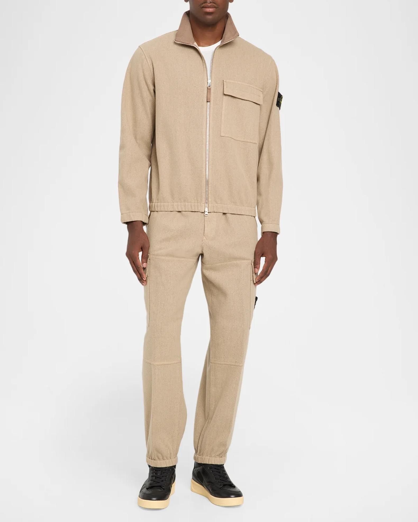 Stone Island Men's Cashmere-Wool Shirt Jacket | Neiman Marcus